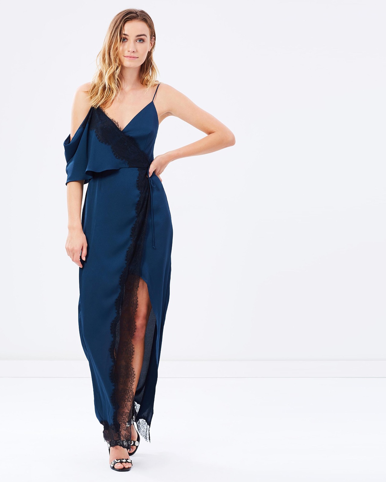 Stop Me Lace Trim Maxi Dress