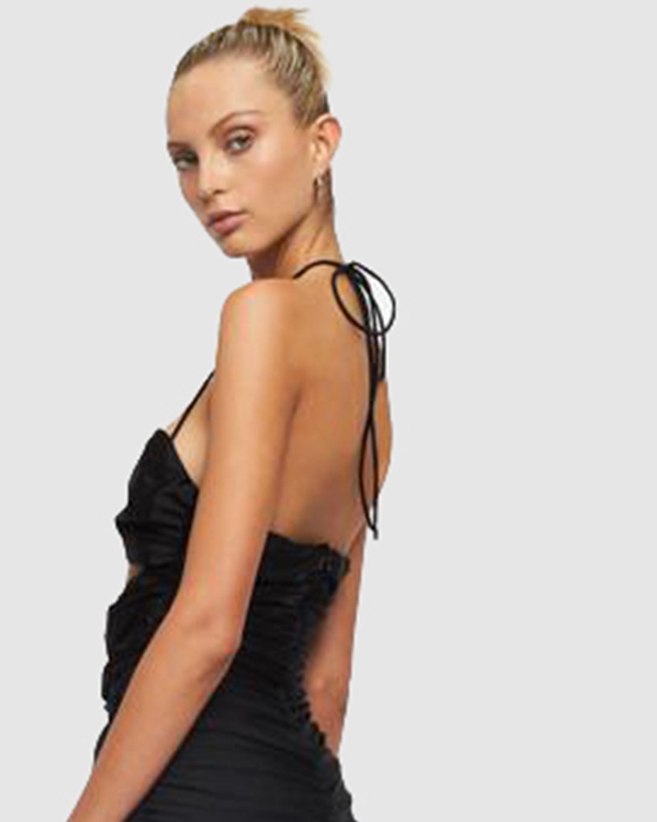 lioness black backless dress Lace Up Back Tight Light Blue Mini Dress For 2023 Homecoming Dance US6 / Light Blue