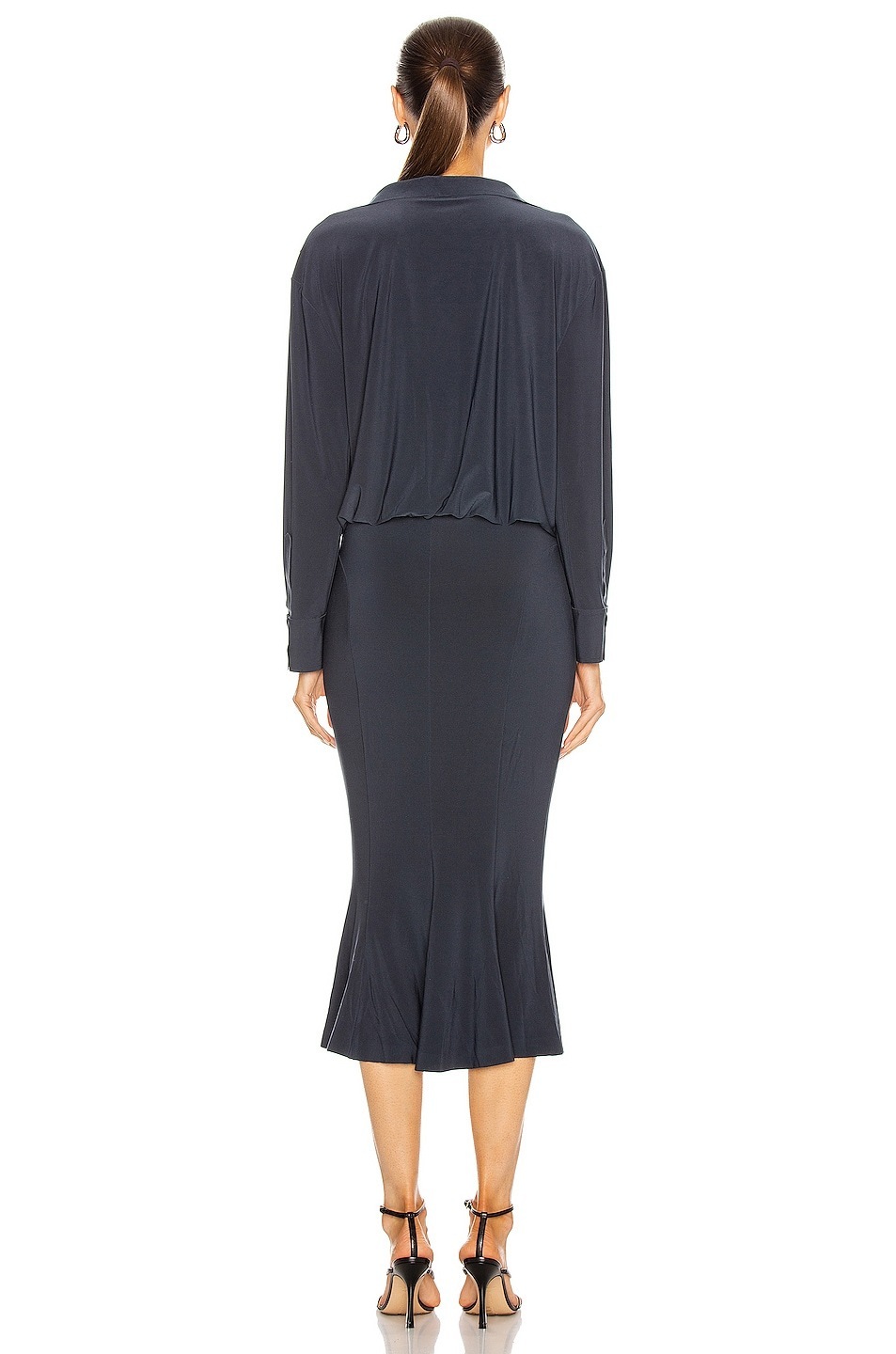 norma kamali boyfriend nk shirt fishtail dress Norma Kamali Boyfriend NK Shirt Fishtail Long Dress w/ Tags - Black Dresses,  Clothing - WNK34786