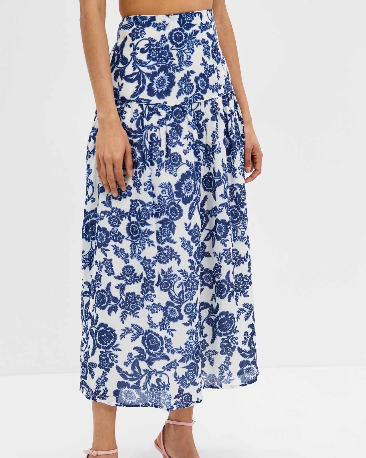 Drop Waist Midi Skirt