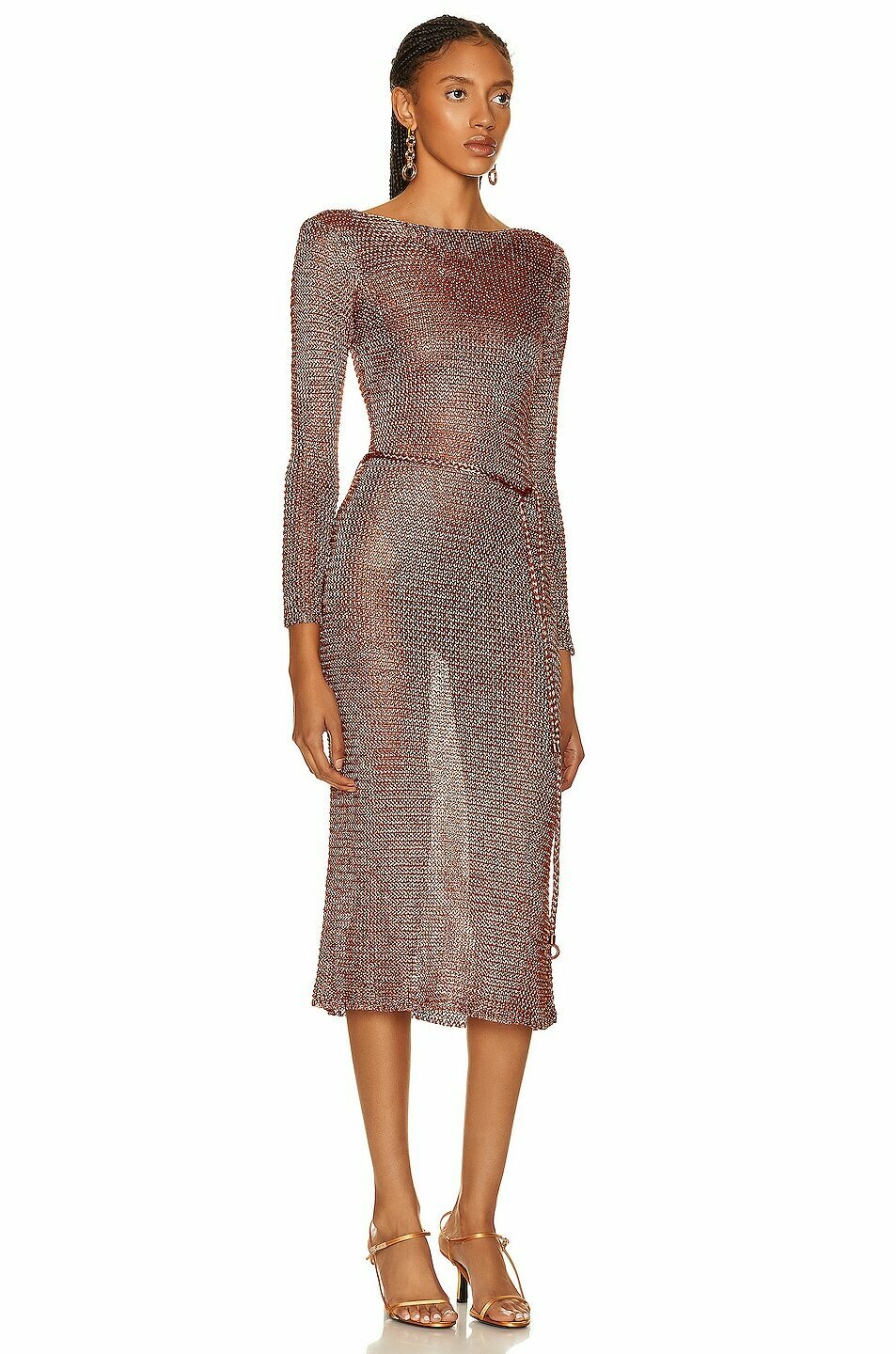 Zimmermann Zimmermann Lurex Knit Midi Dress in Matte Rose - AirRobe