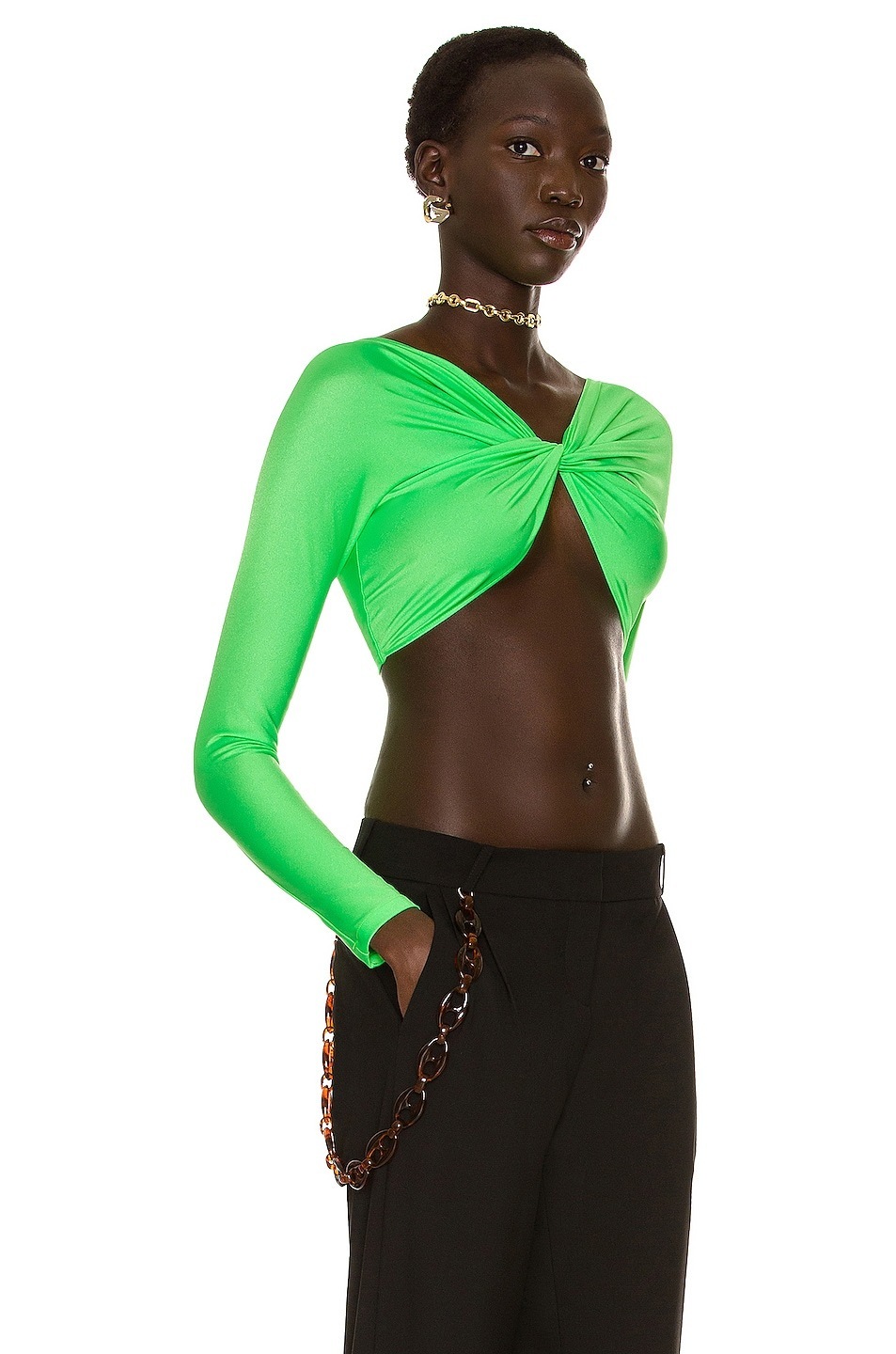 cropped neon top