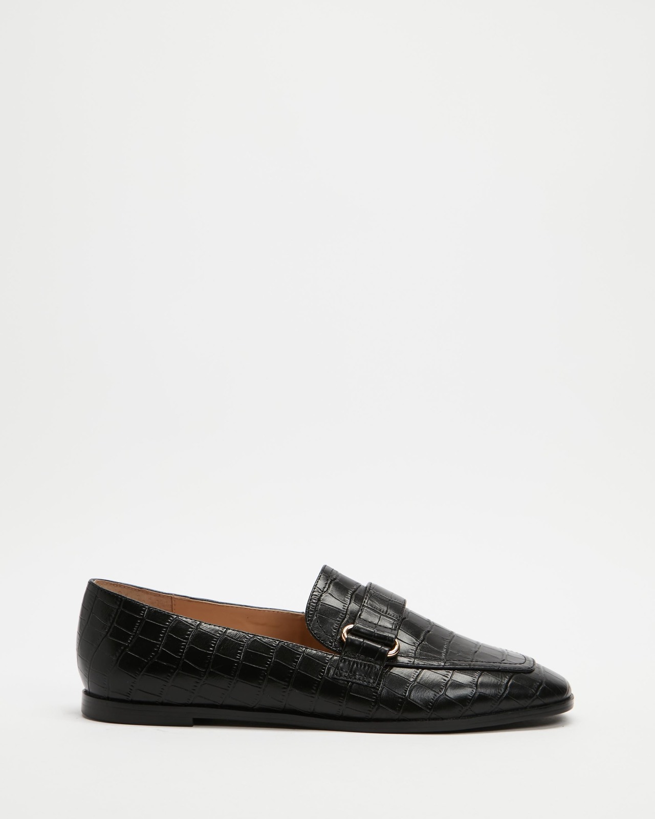 Hanah Croc Leather Loafers