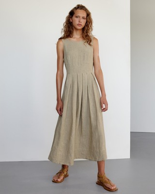 Morrison Amber Linen Midi Dress - AirRobe