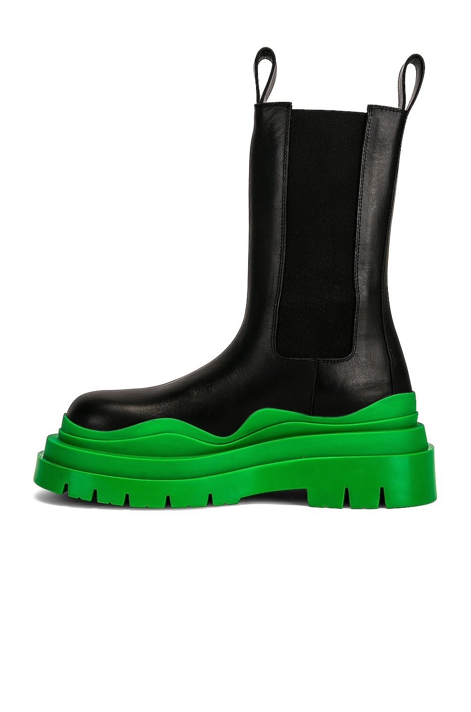 Bottega Veneta Bottega Veneta Tire Chelsea Boots in Black & Green