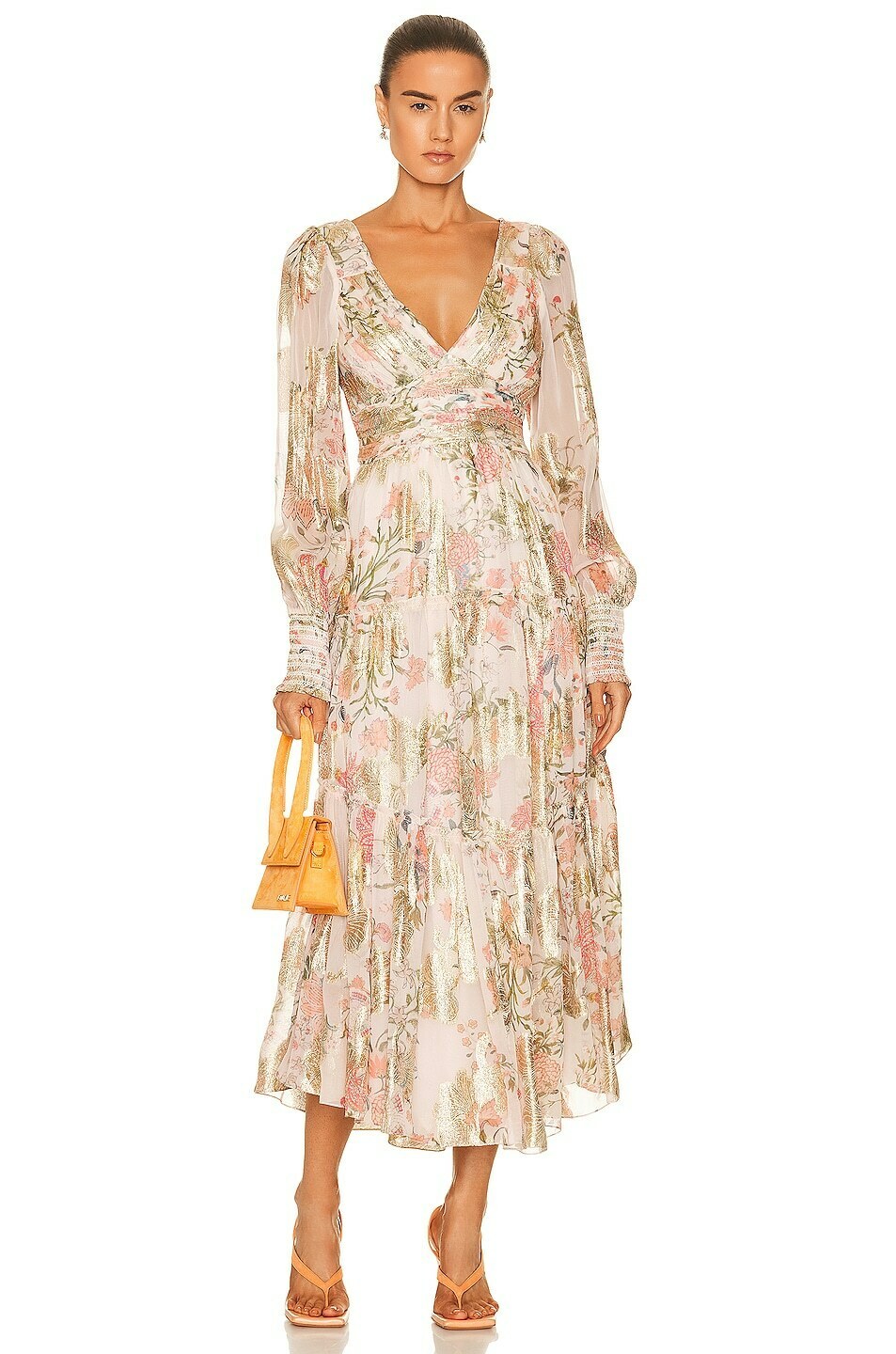 HEMANT AND NANDITA HEMANT AND NANDITA Pria Long Sleeve Maxi Dress in Off  White - AirRobe