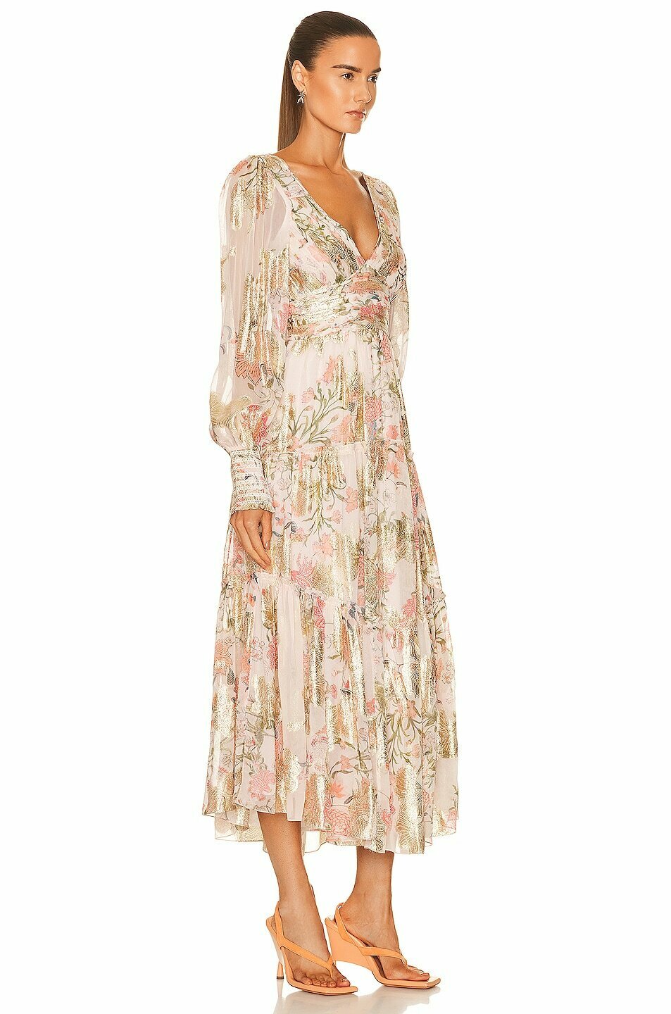 HEMANT AND NANDITA HEMANT AND NANDITA Pria Long Sleeve Maxi Dress in Off  White - AirRobe