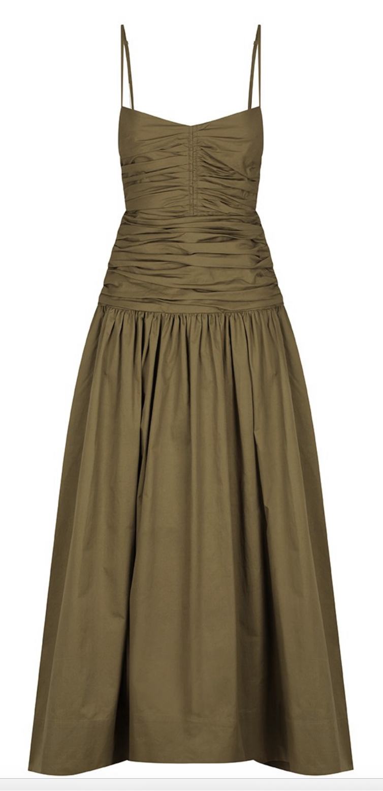 shona joy amaia ruched midi dress Shona - Party ready with @sarah_najafi in Amaia Ruched Midi Dress in Olive # ShonaJoy