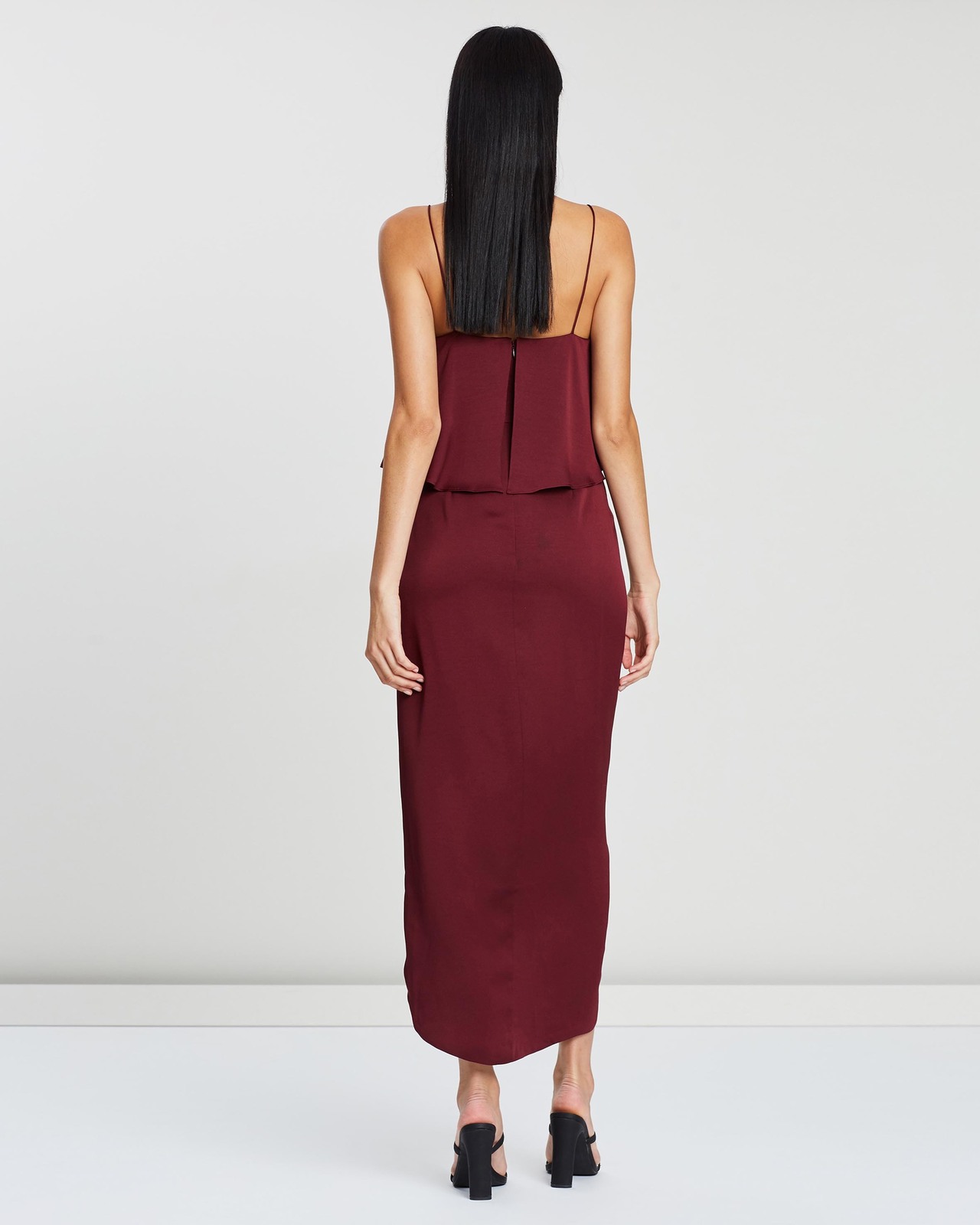 Luxe Draped Cocktail Frill Dress