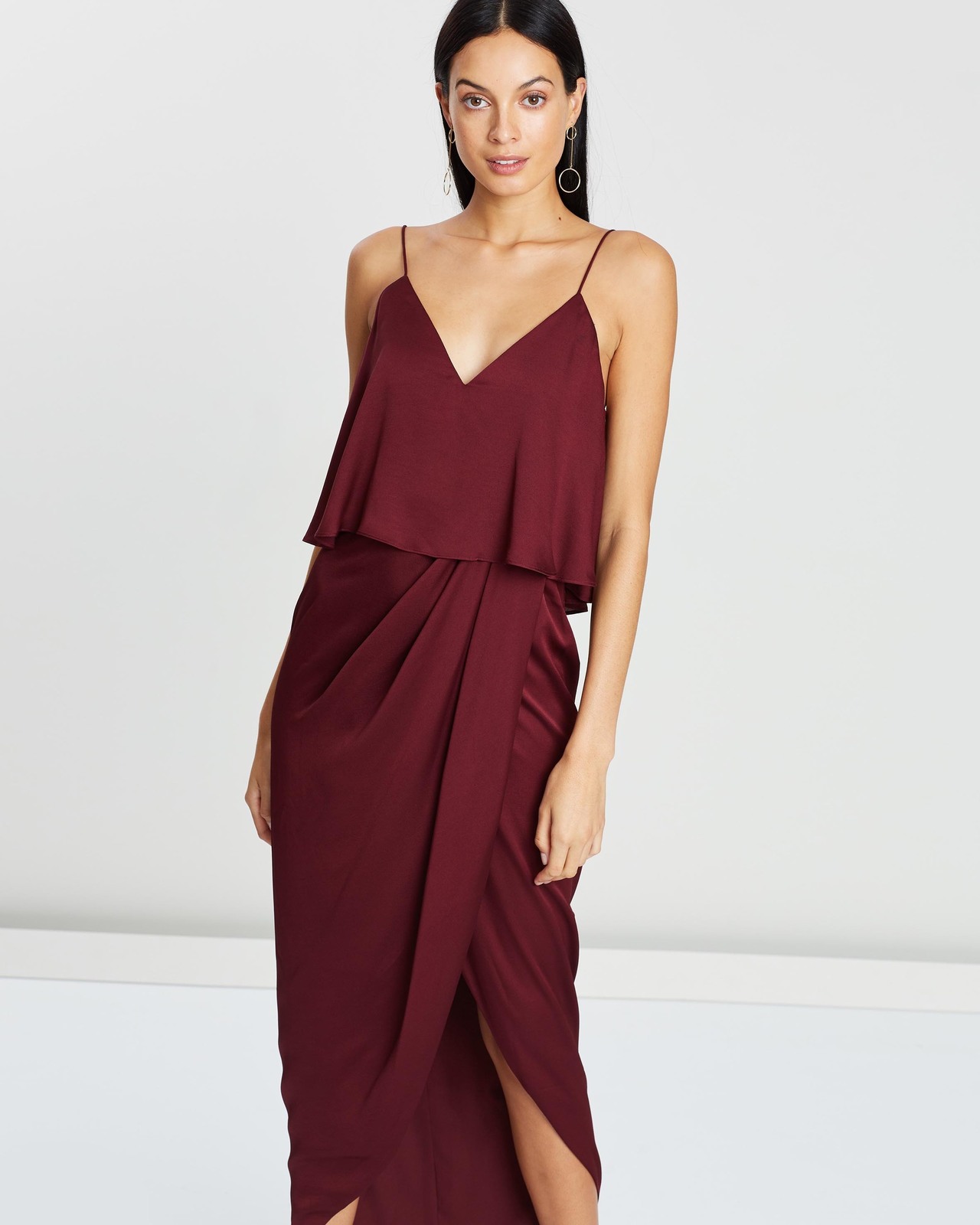 Luxe Draped Cocktail Frill Dress