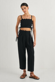 Scallop Pant-Black