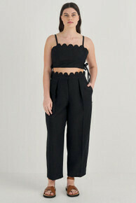 Scallop Pant-Black