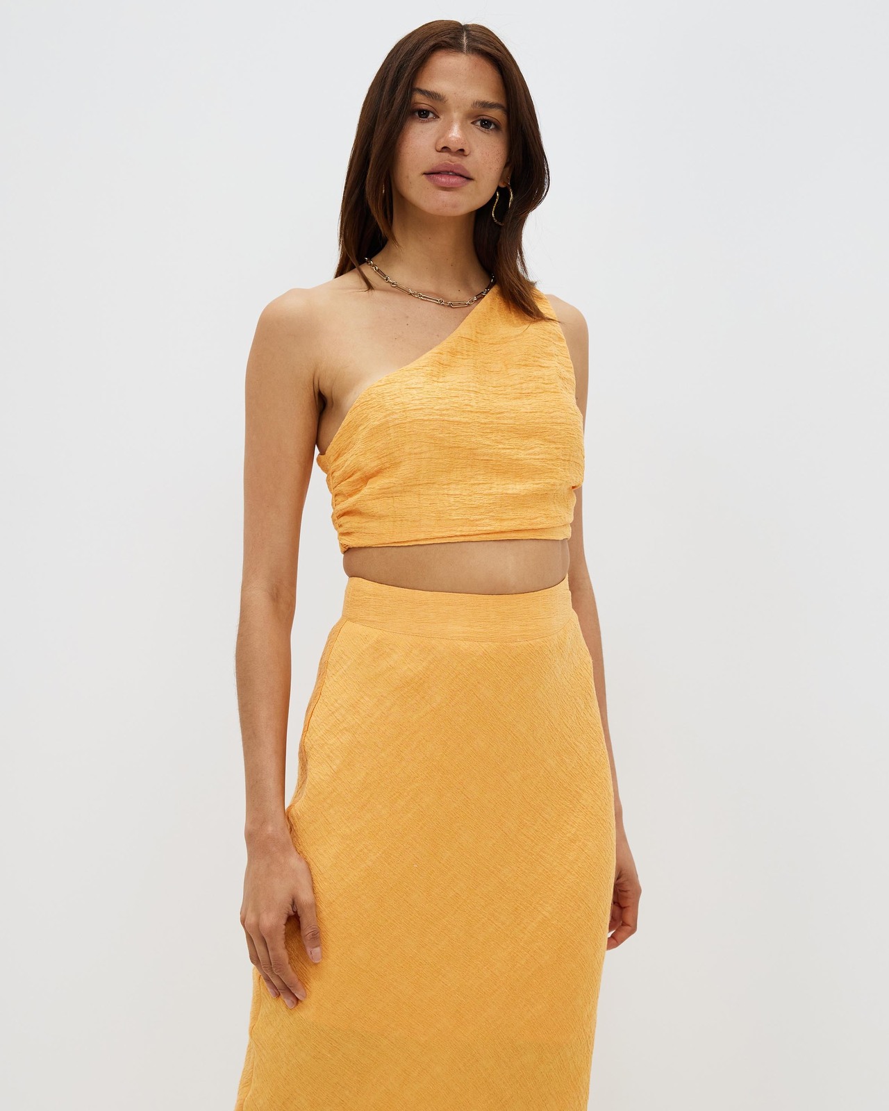 One Shoulder Textured Top