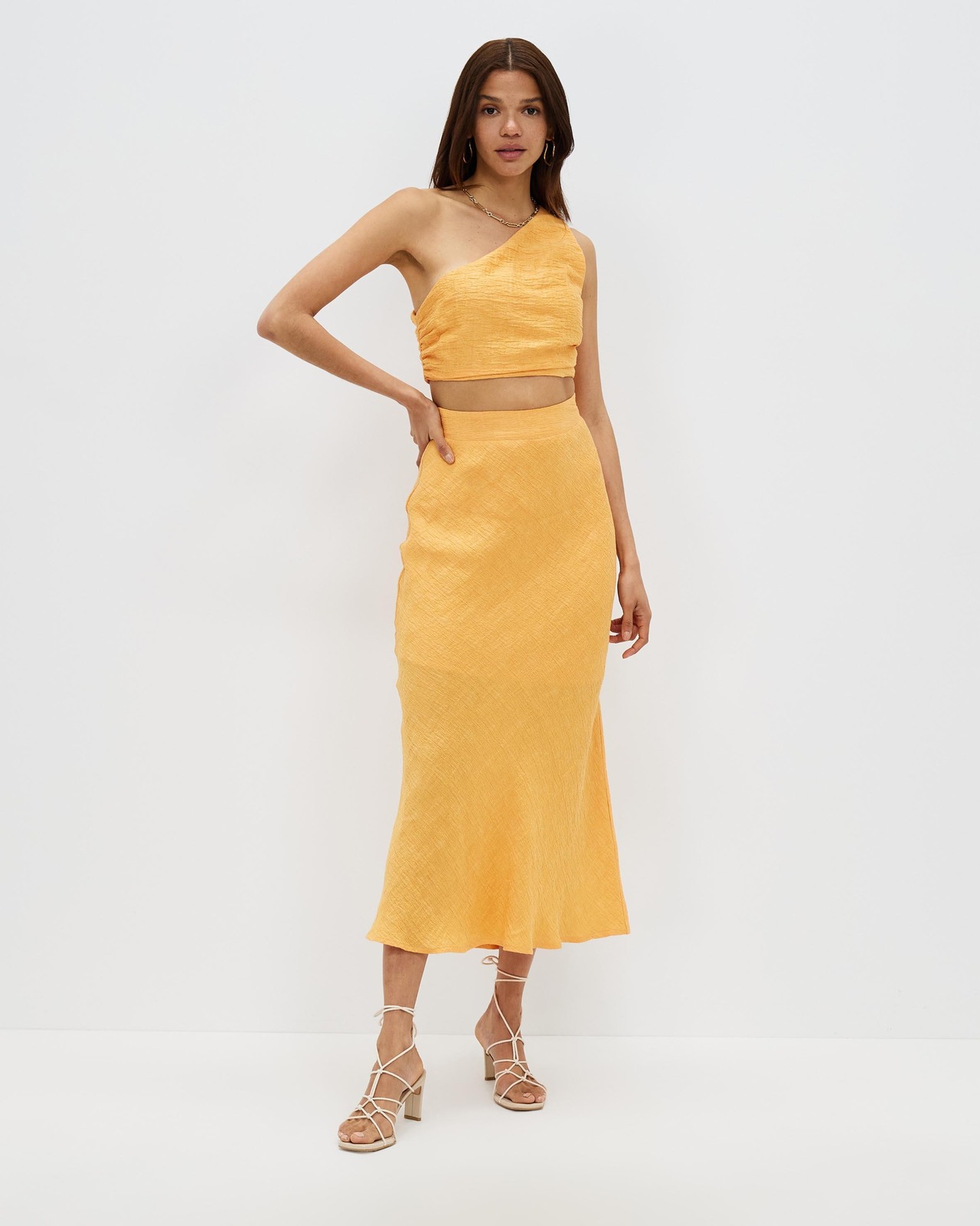 One Shoulder Textured Top