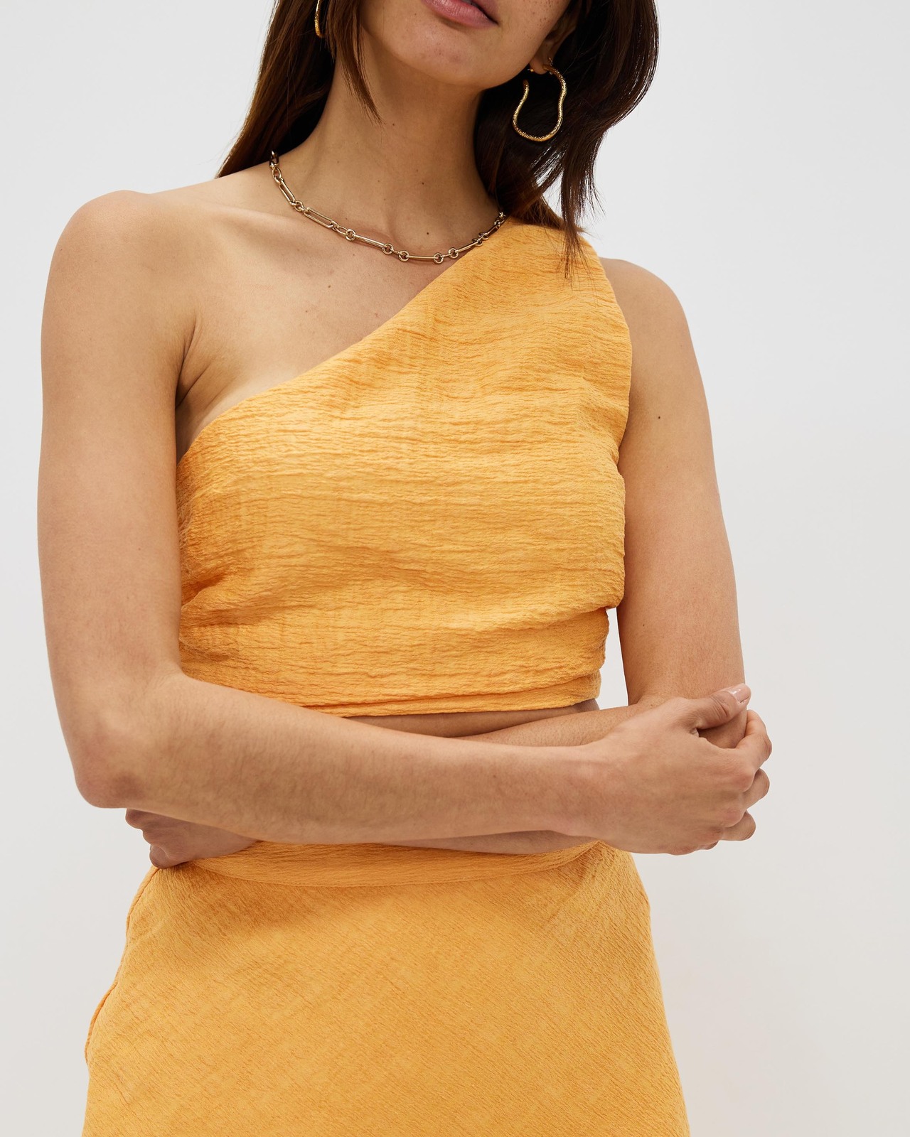 One Shoulder Textured Top