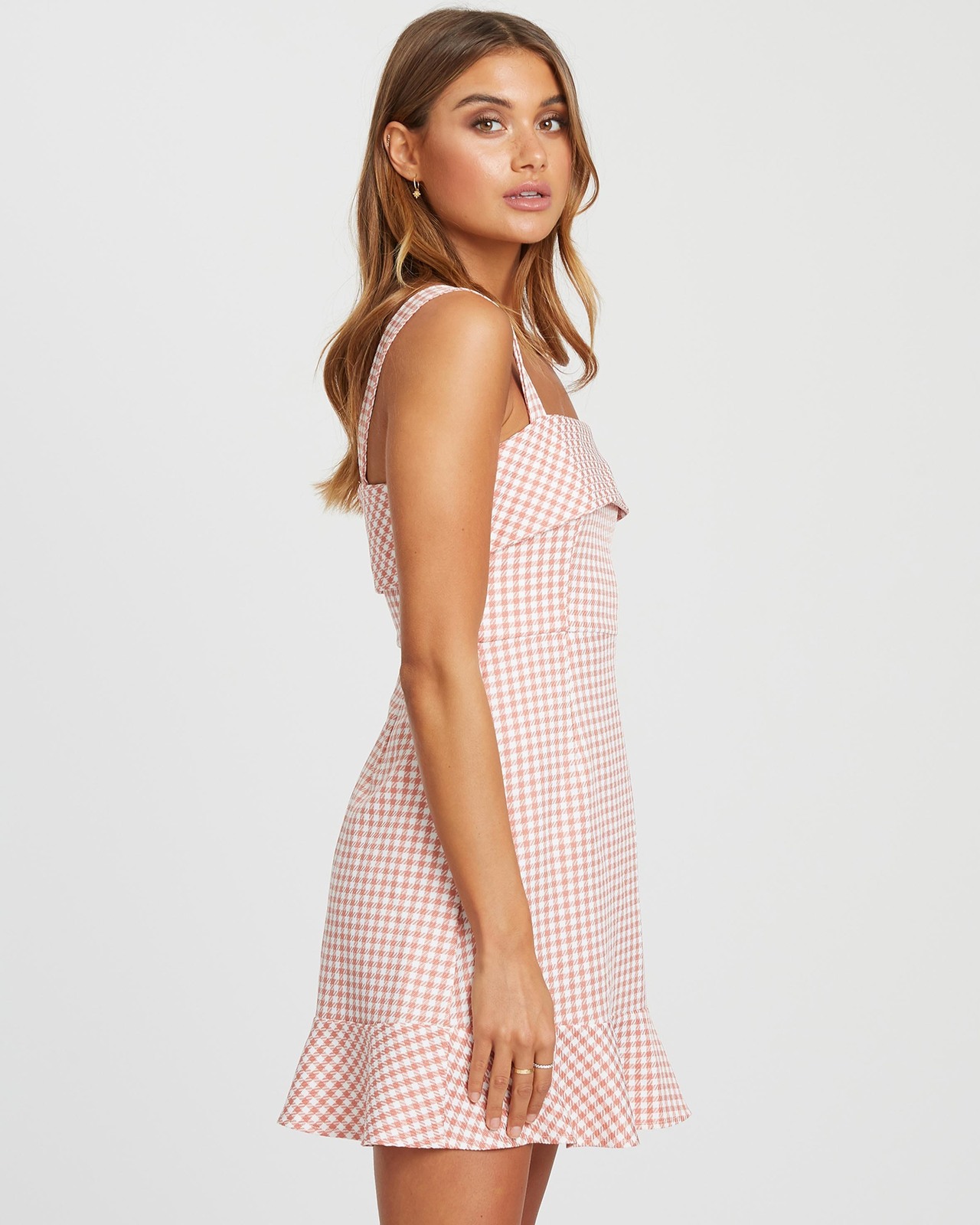 light pink ruched mini dress LARK MINI DRESS