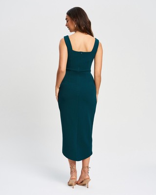 green emerald velvet dress Kivari Martina Maxi Knit Dress Green main image 0