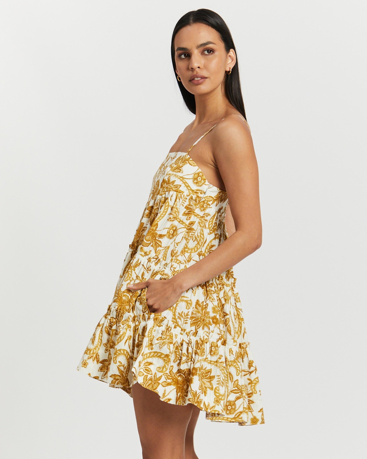 Saffron Tiered Mini Dress