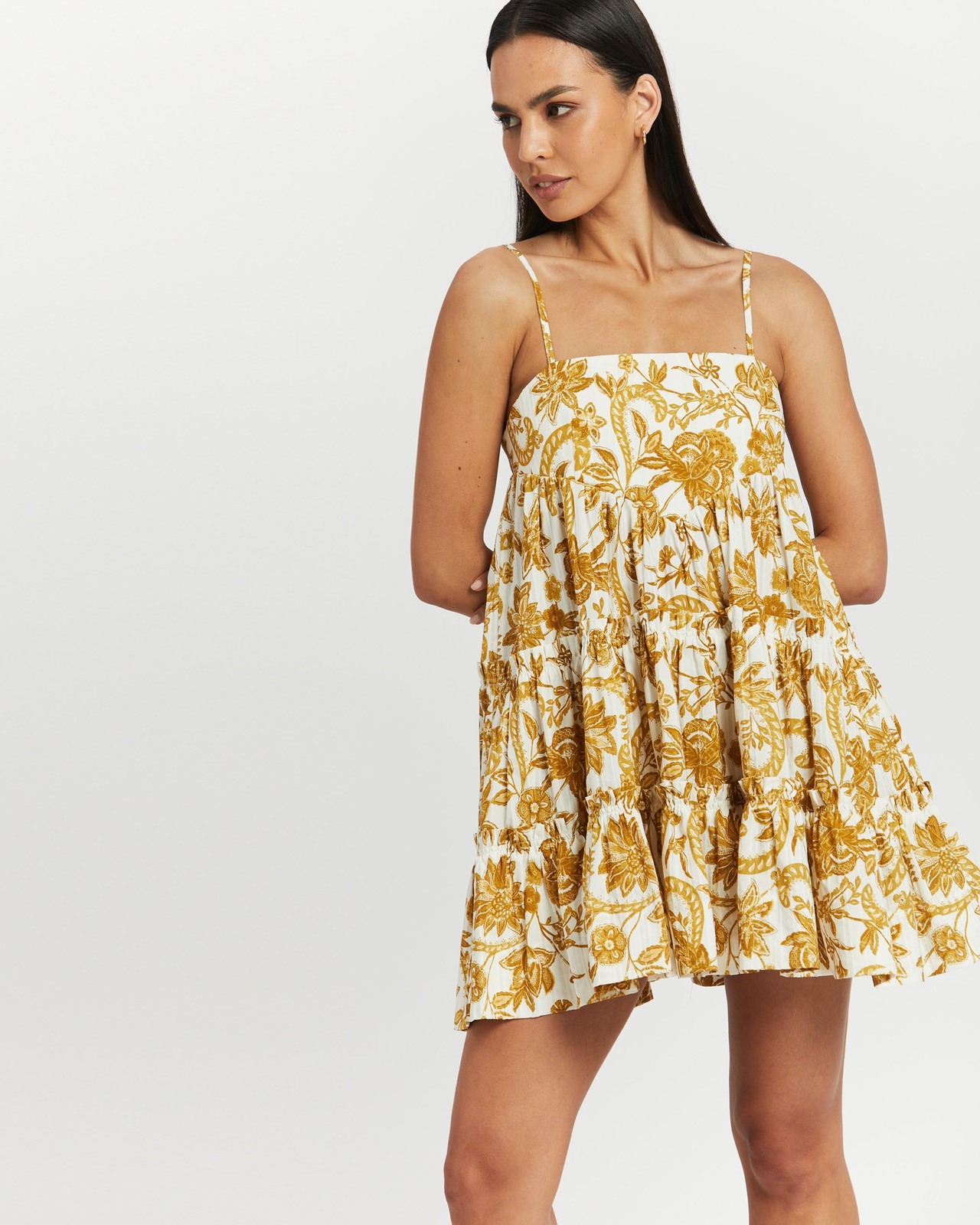 Saffron Tiered Mini Dress
