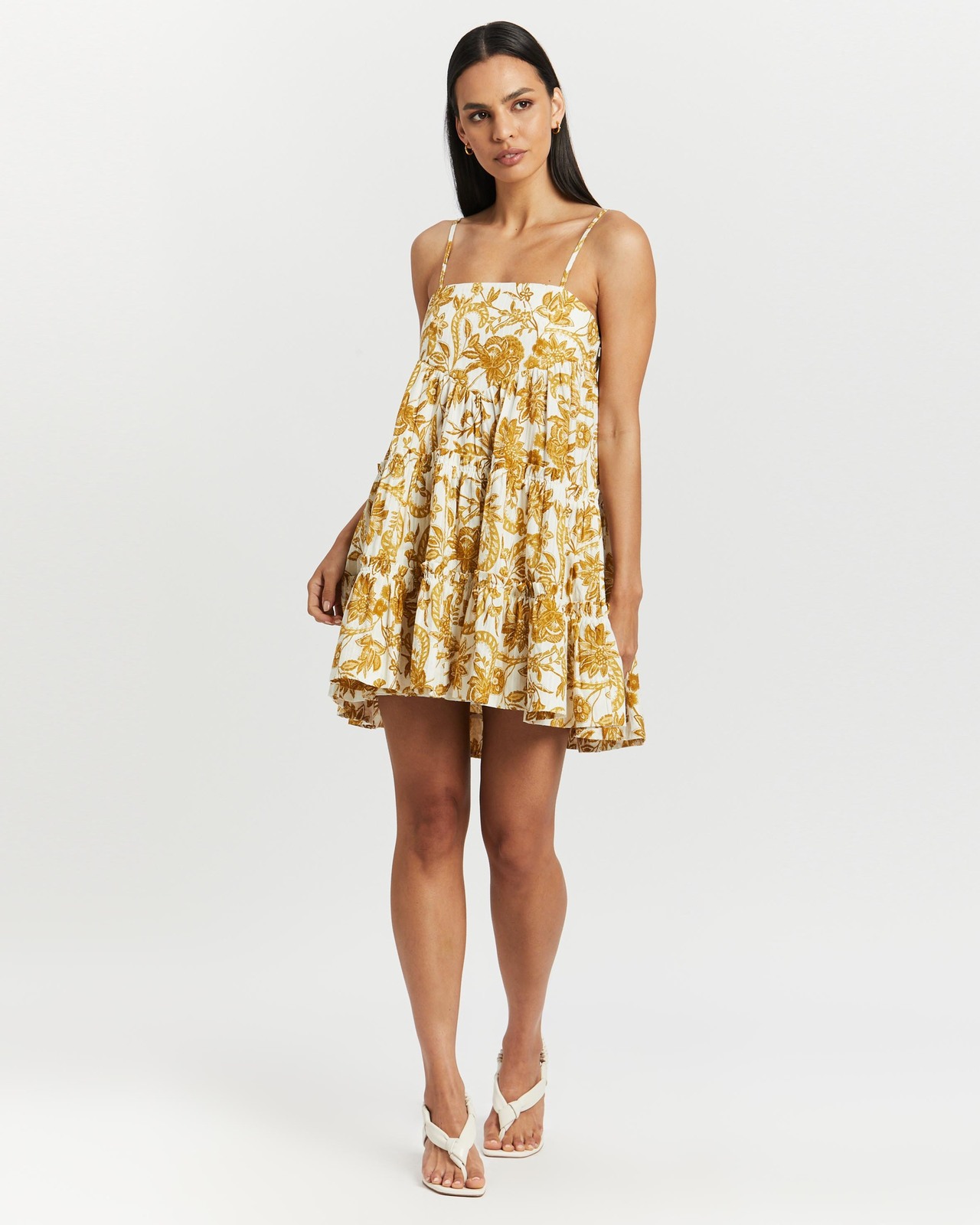 Saffron Tiered Mini Dress