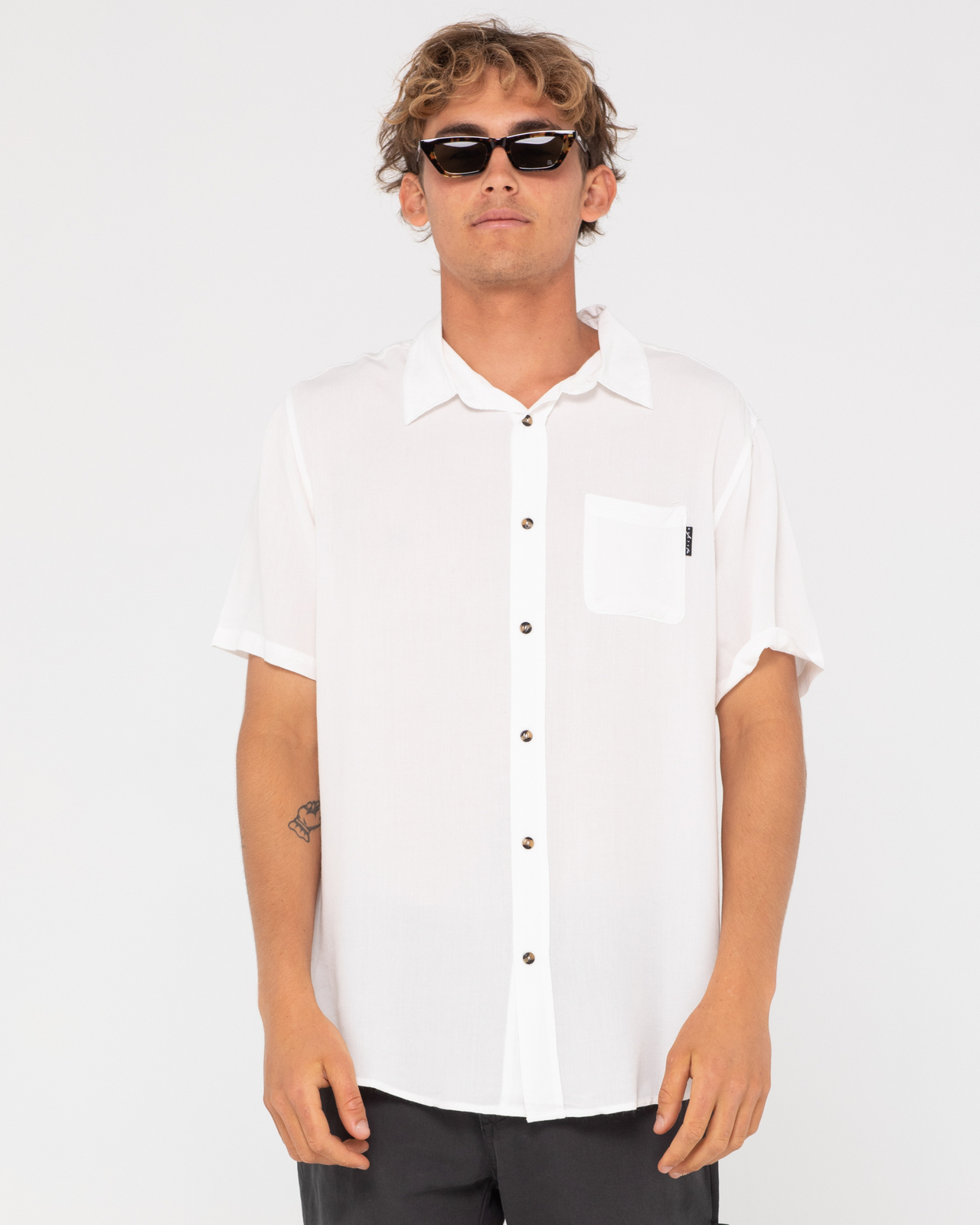 Razor Blade Short Sleeve Rayon Shirt