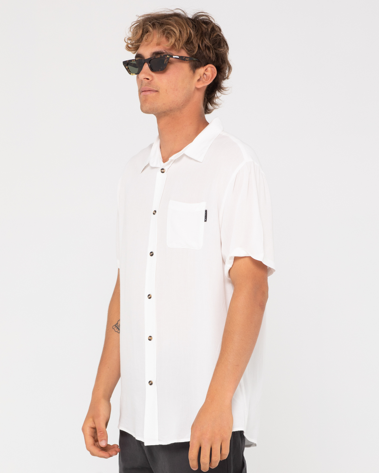 Razor Blade Short Sleeve Rayon Shirt