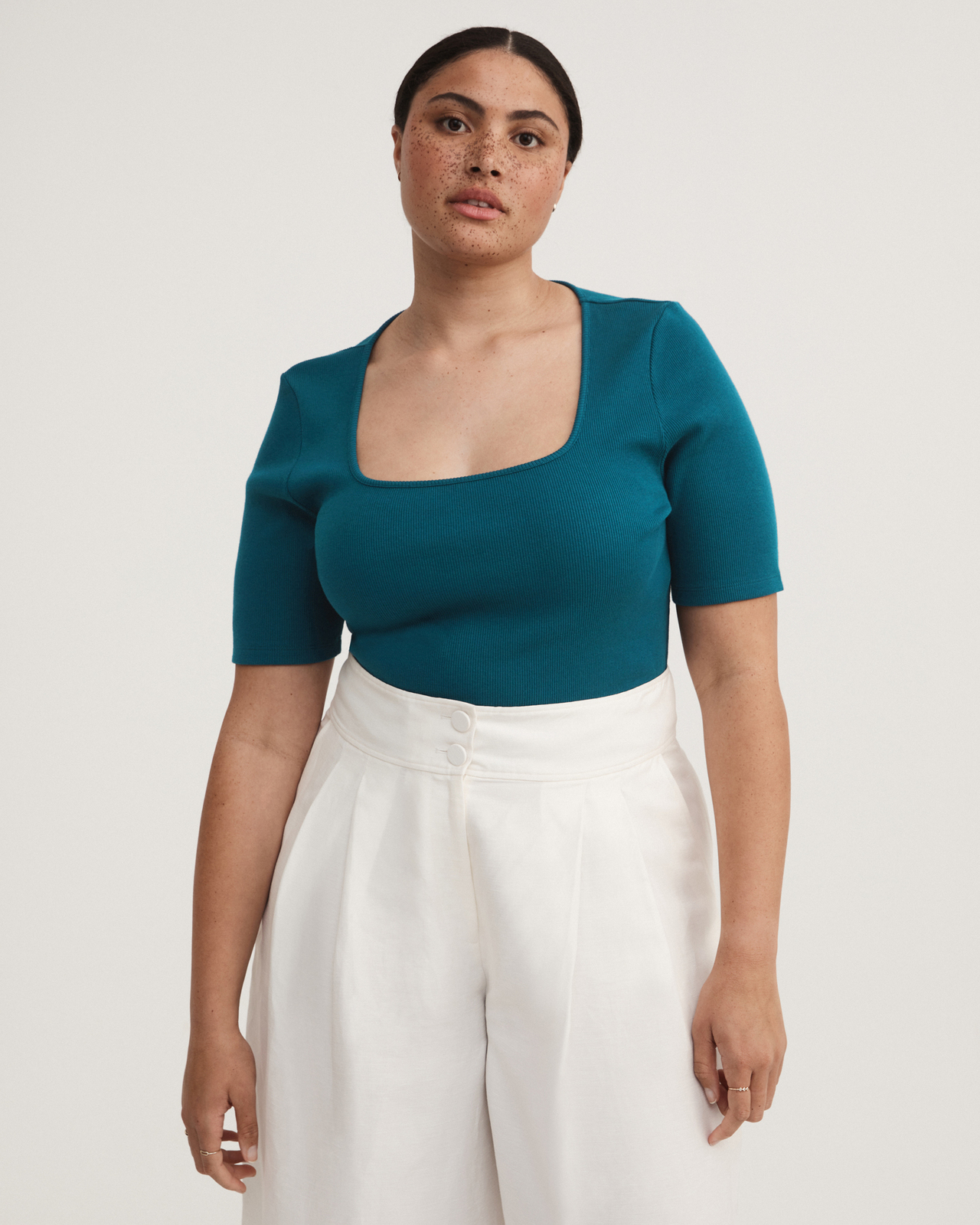 Cotton Rib Short Tee
