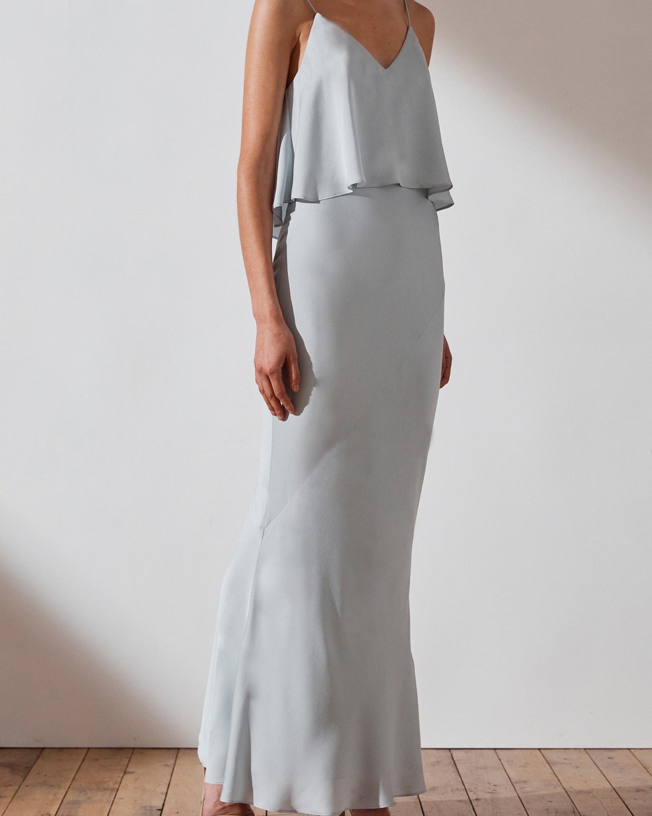 blue dress for baby girl La Lune Asymmetrical Gathered Maxi Dress | Lemon | Dresses main image 0