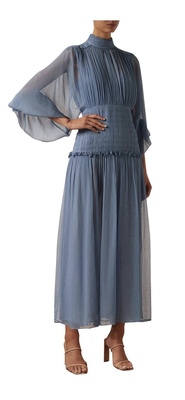 chinese dress ladies Isola Plunged Long Sleeve Midi Dress – Florence & Marabel Collections