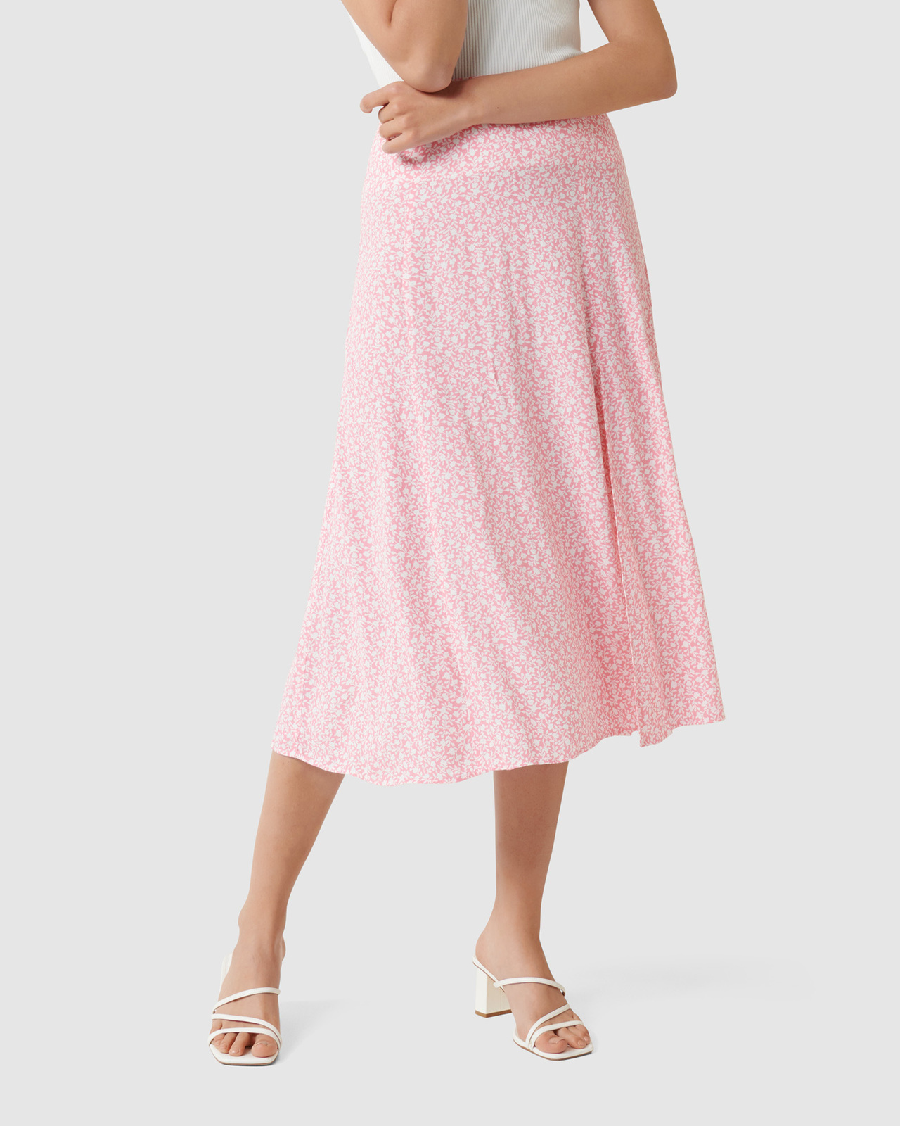 ellie split midi skirt