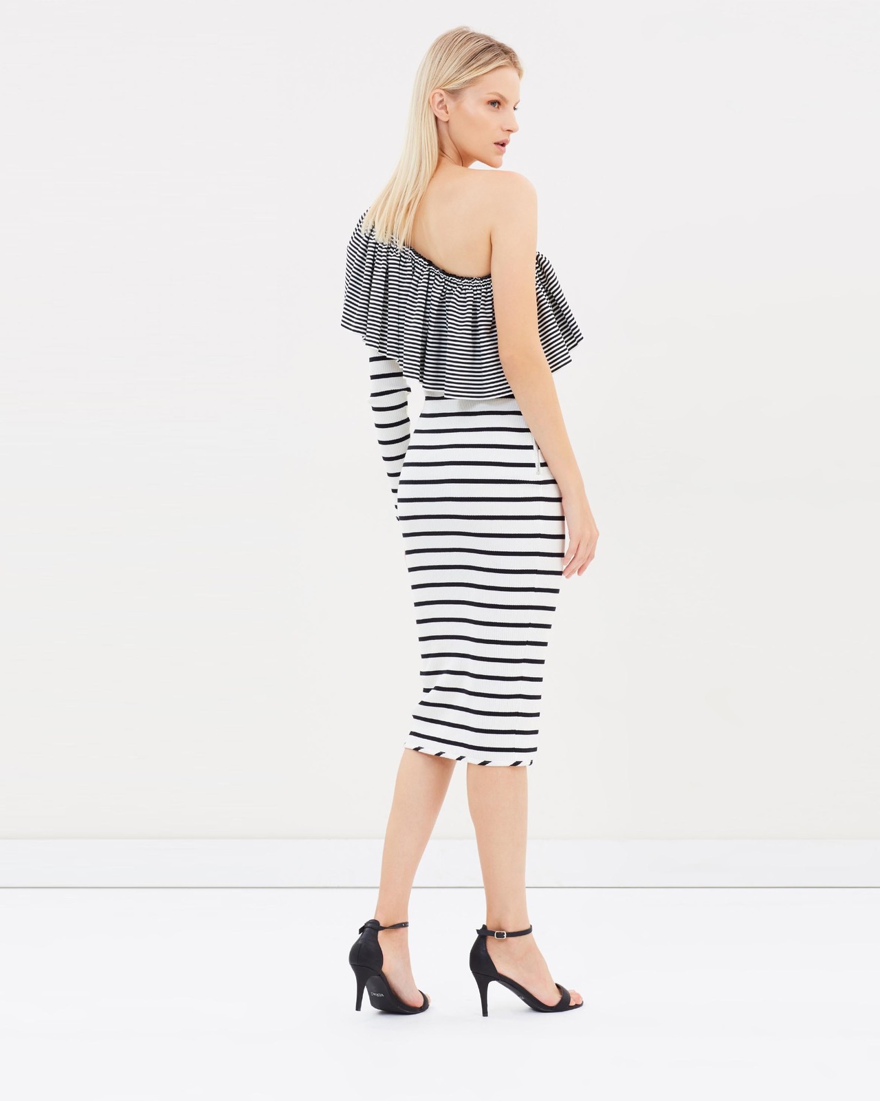 Illusion Frill Shoulder Dress