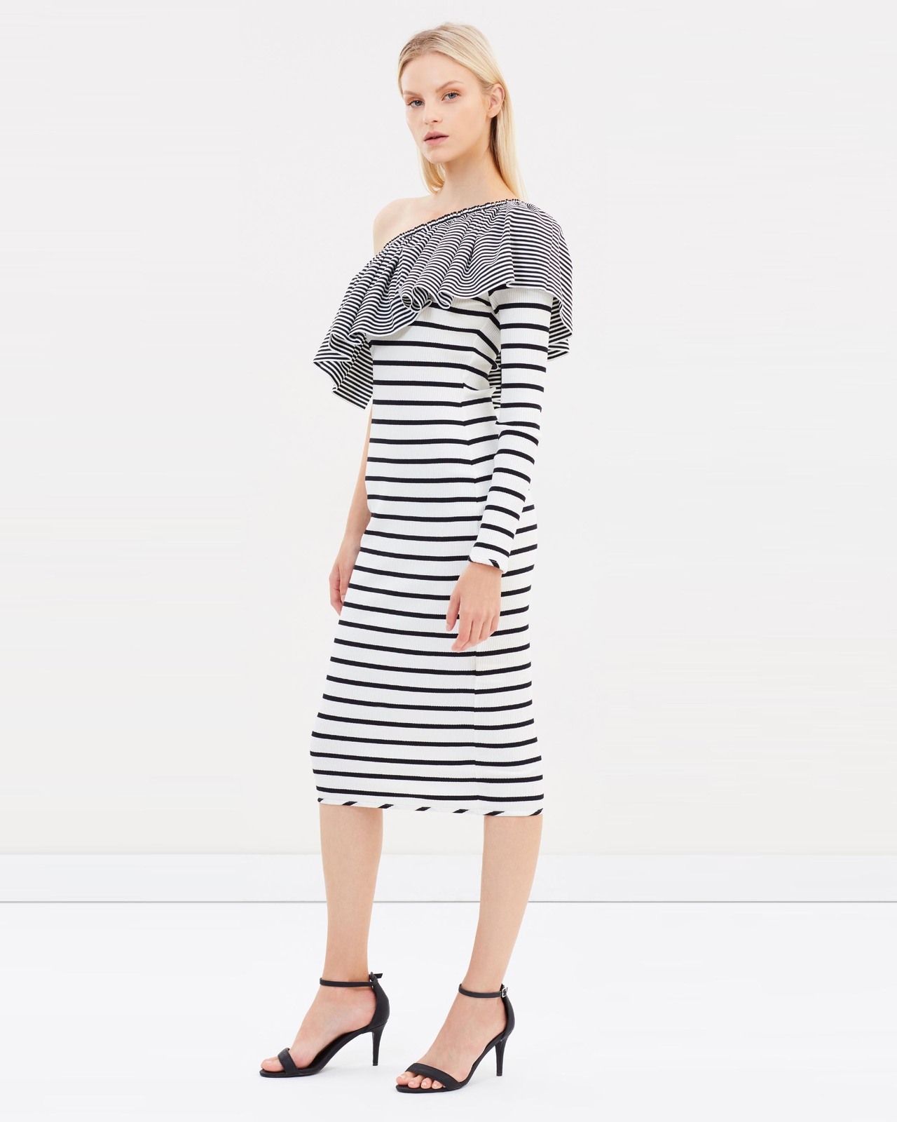 Illusion Frill Shoulder Dress
