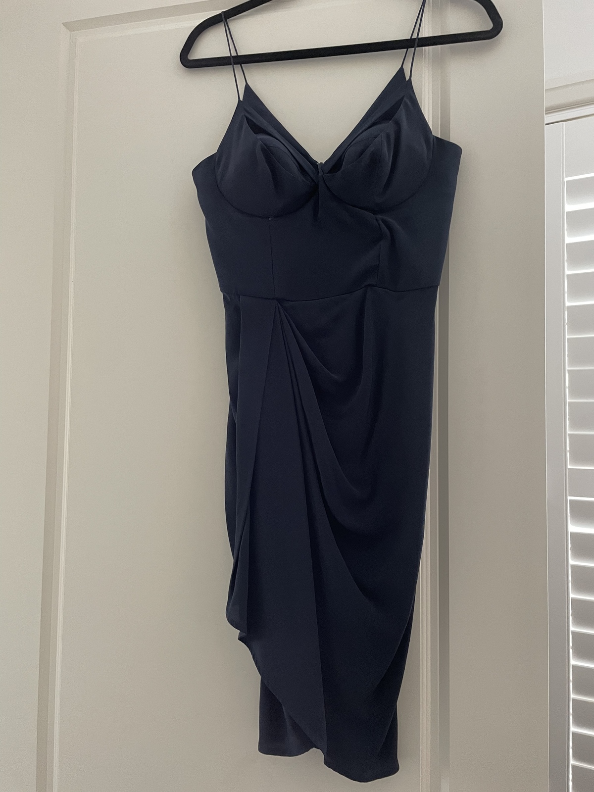 zimmermann silk navy dress ZIMMERMANN Silk Draped Mini Dress Navy