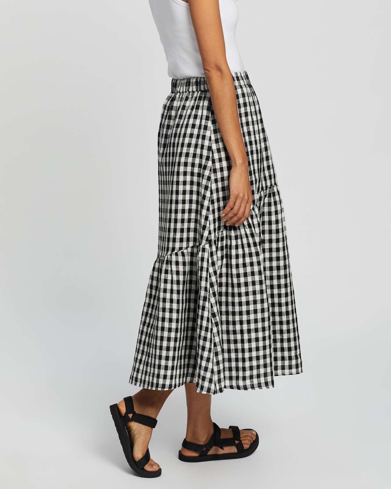 Tiered Midi Skirt