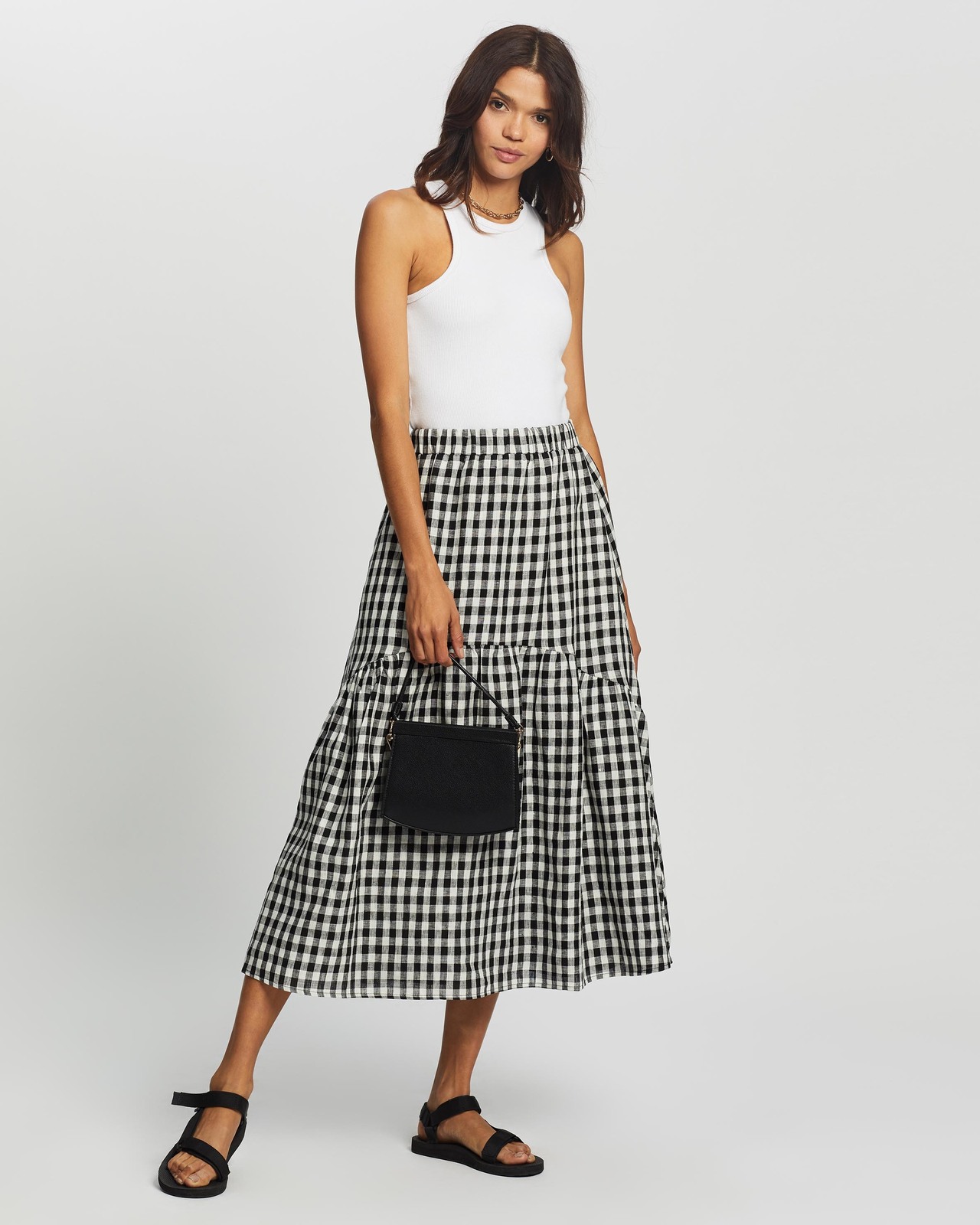 Tiered Midi Skirt