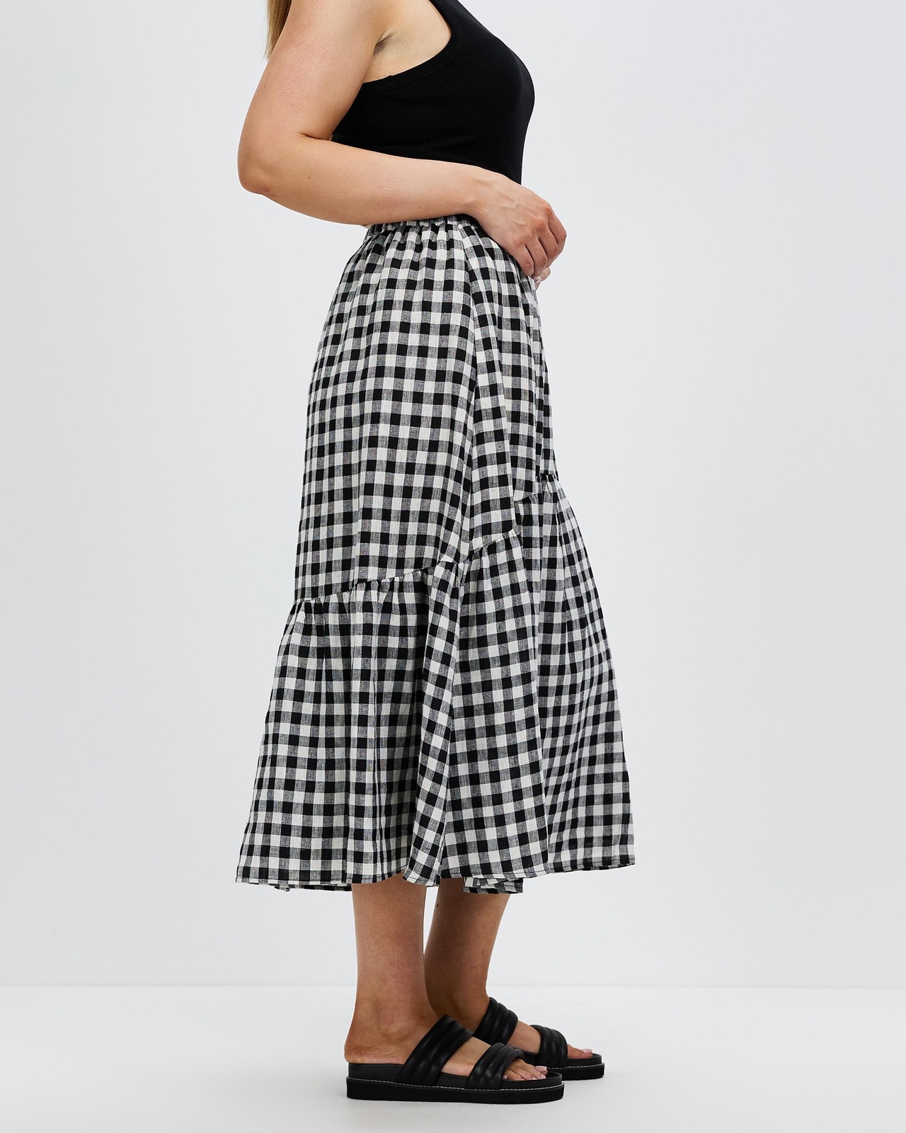 Tiered Midi Skirt