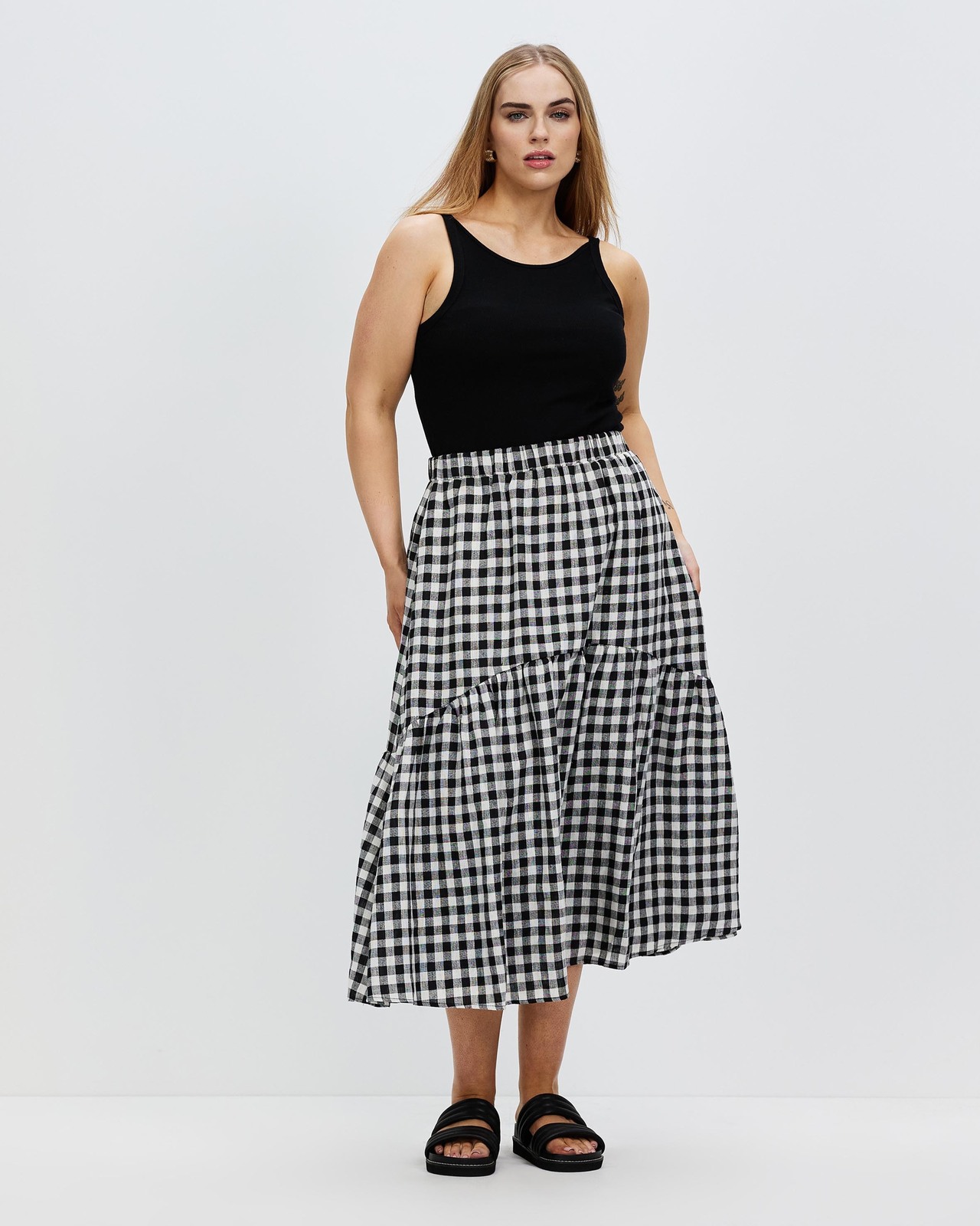 Tiered Midi Skirt