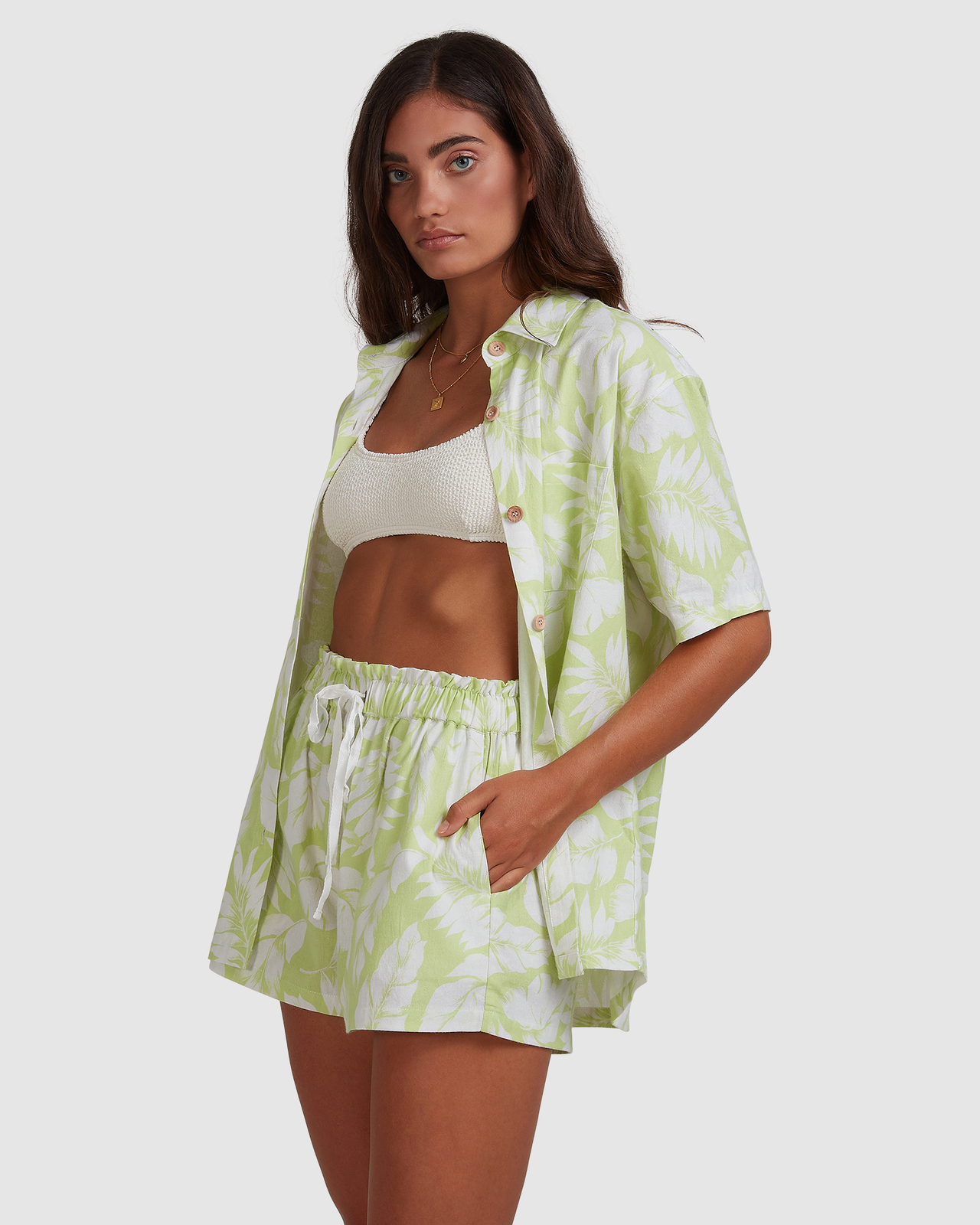 Summer Sun Button Thru Top