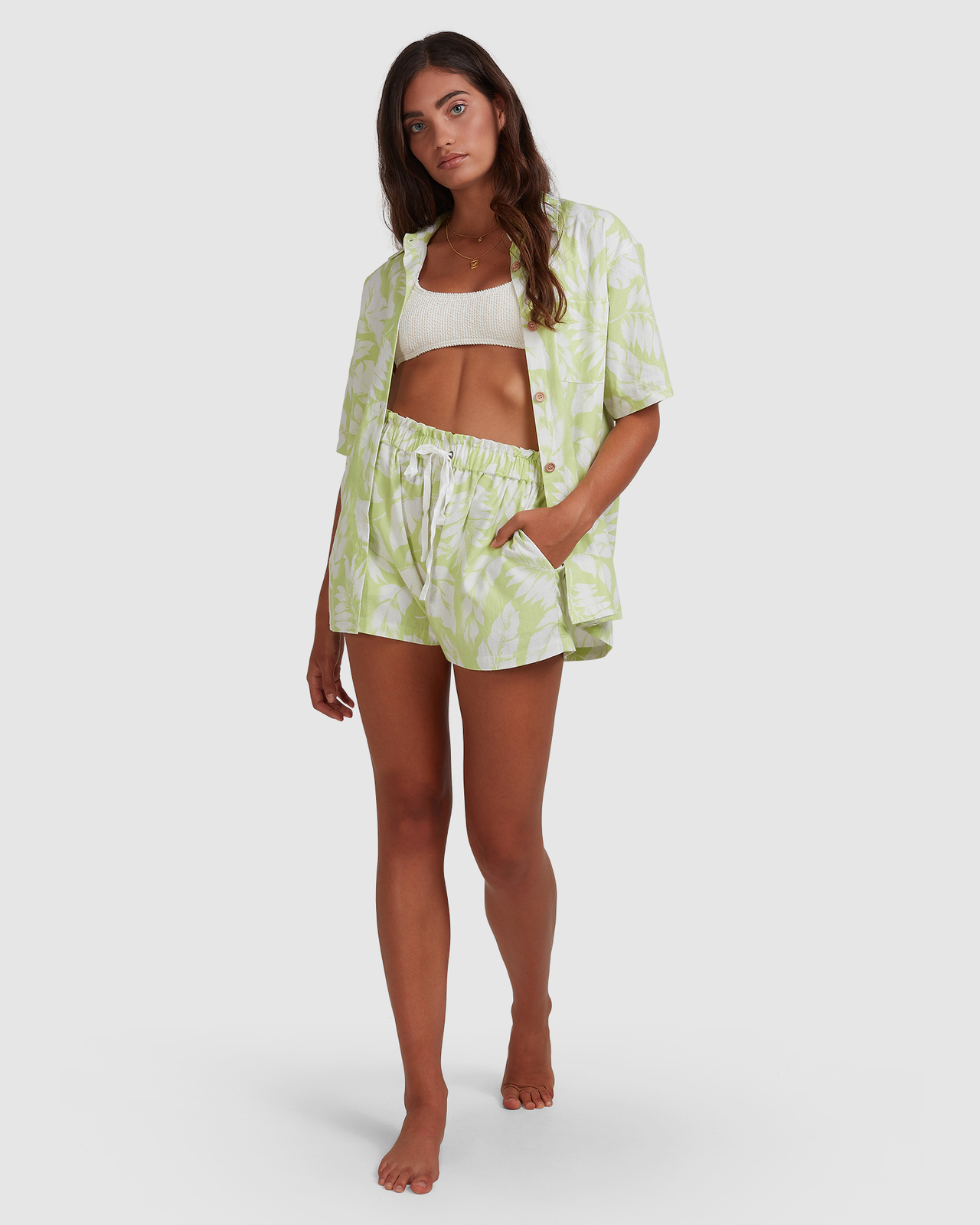 Summer Sun Button Thru Top