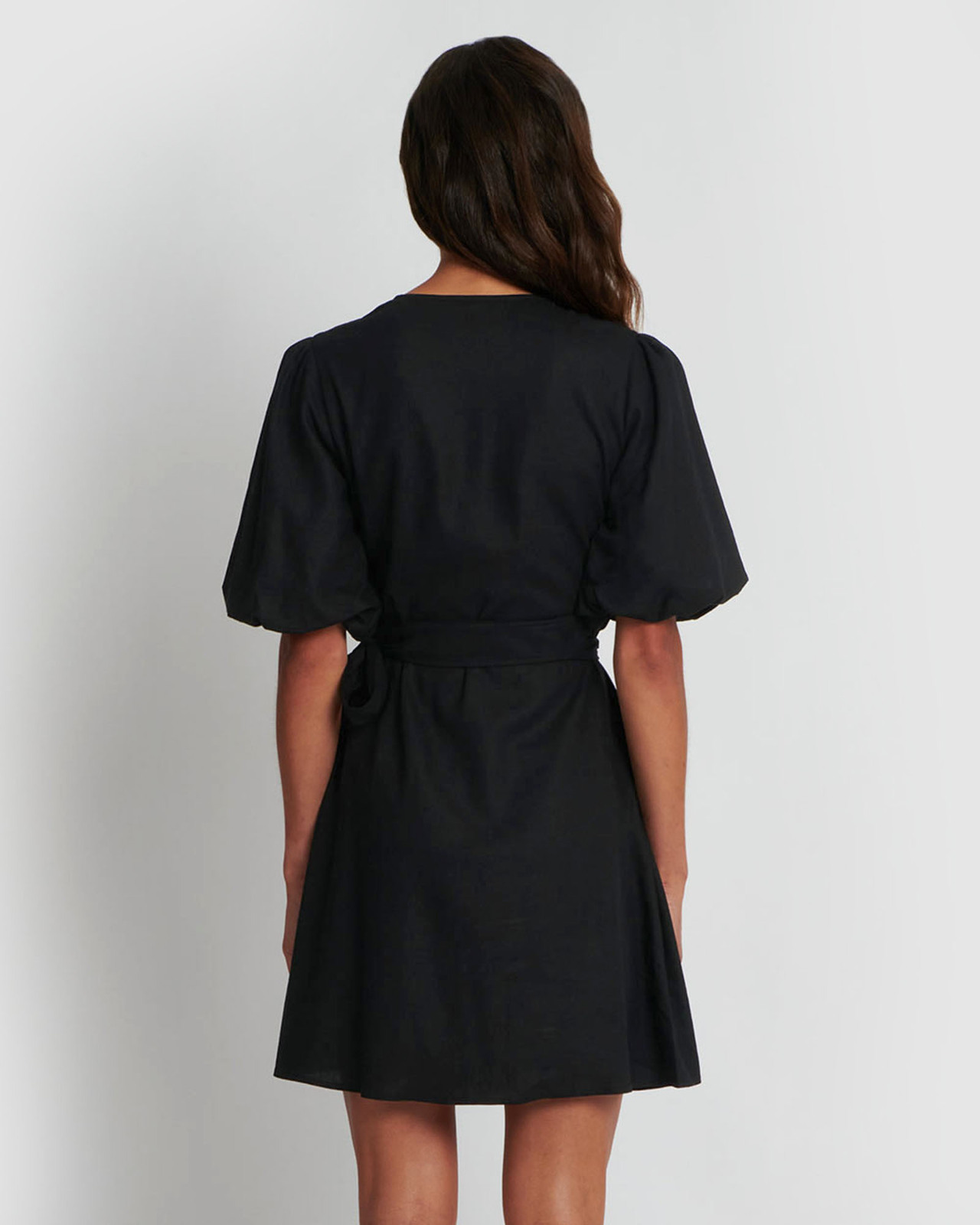 Alaia Balloon Sleeve Wrap Dress