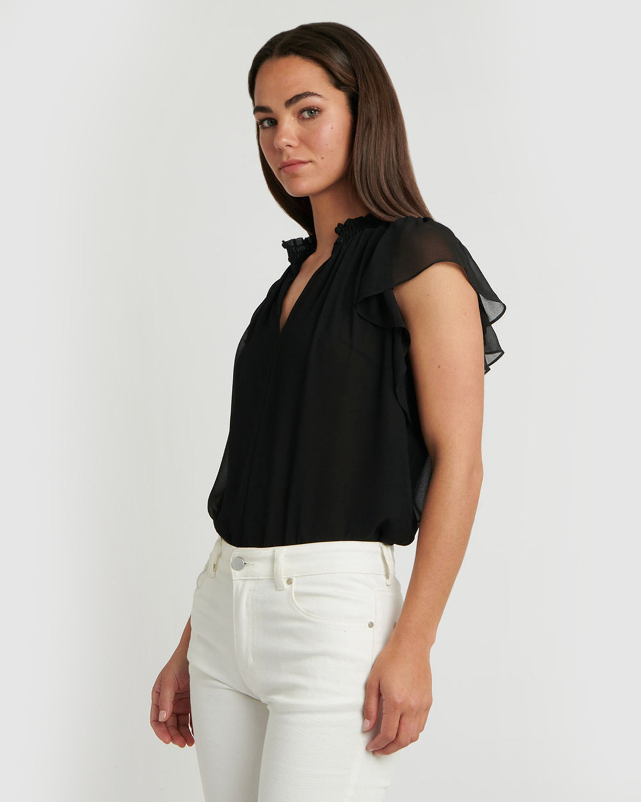 Aeris Shirred Neck Top
