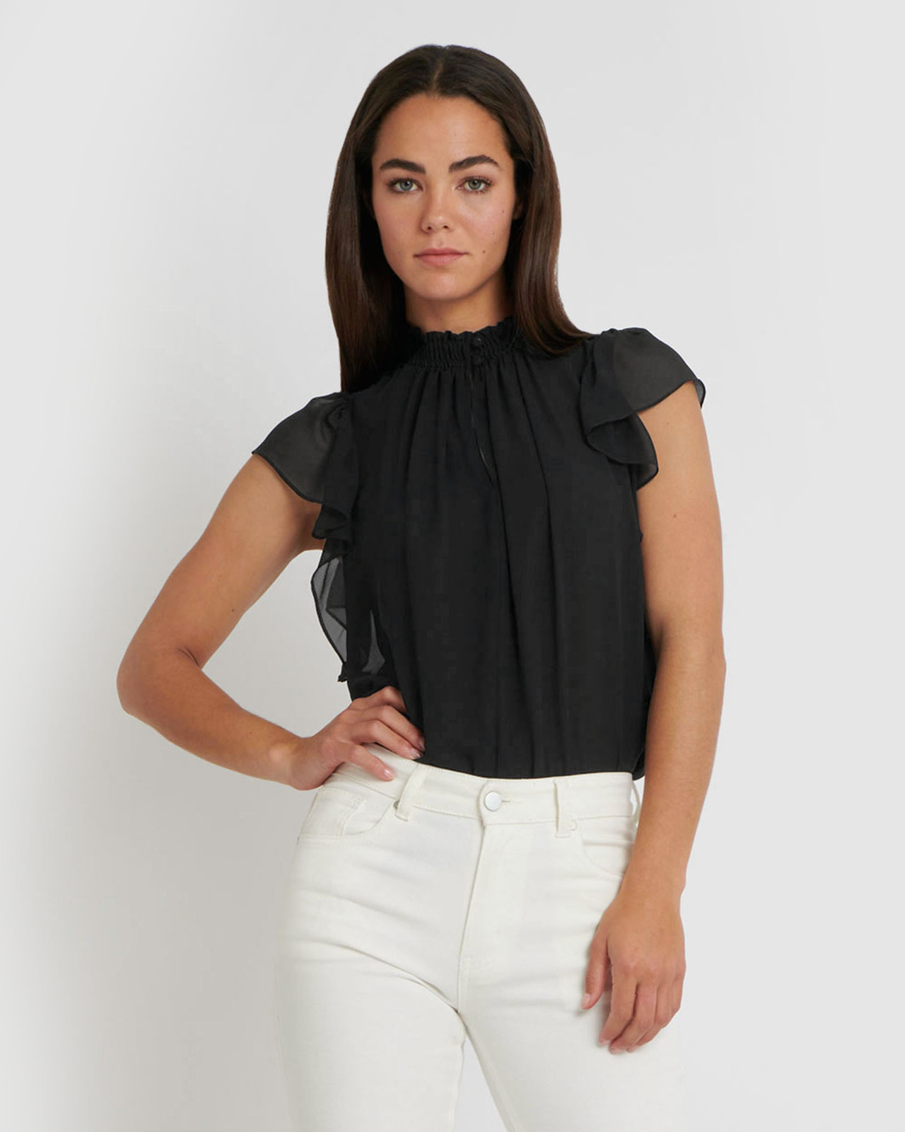 Aeris Shirred Neck Top