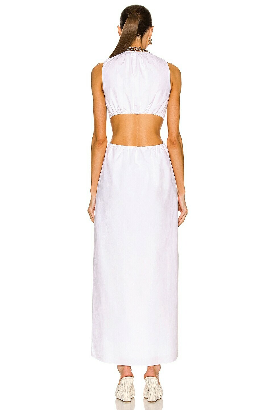 SIR. SIR. Anja Cut Out Midi Dress in Chalk White - AirRobe