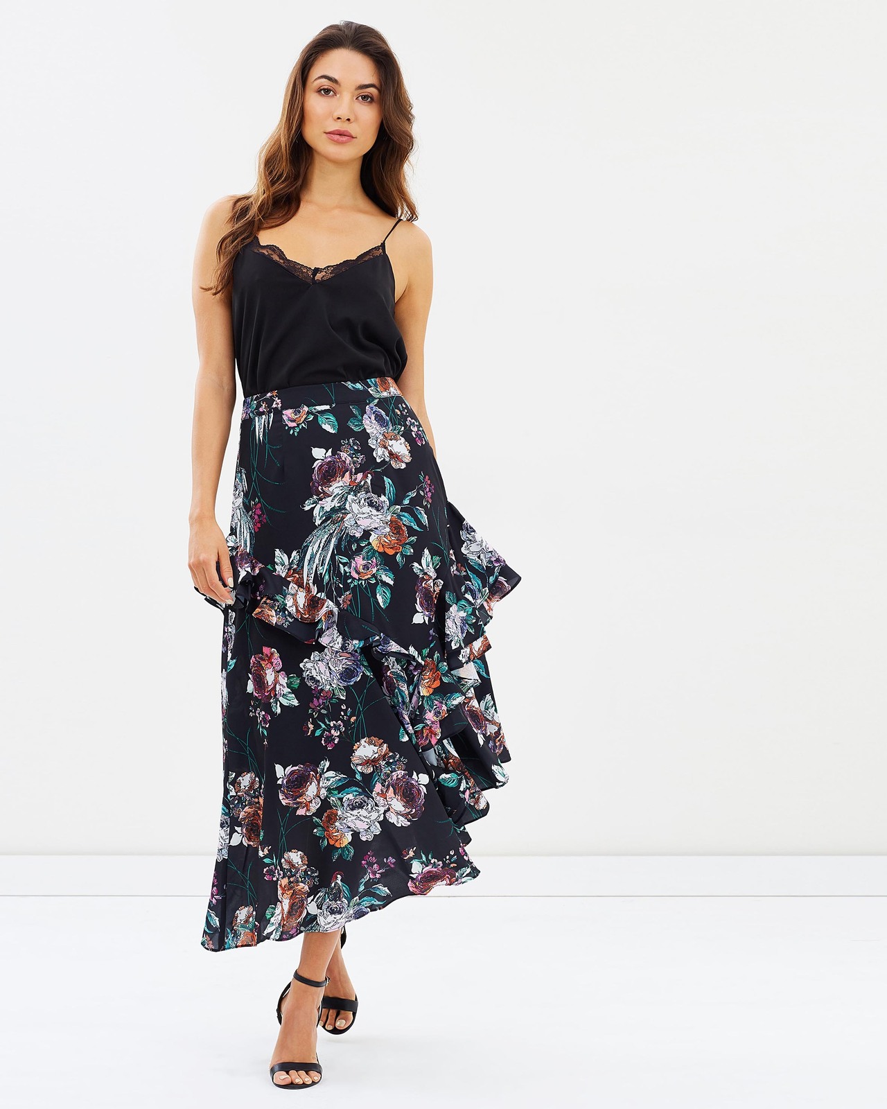 Botanical Asymmetric Skirt