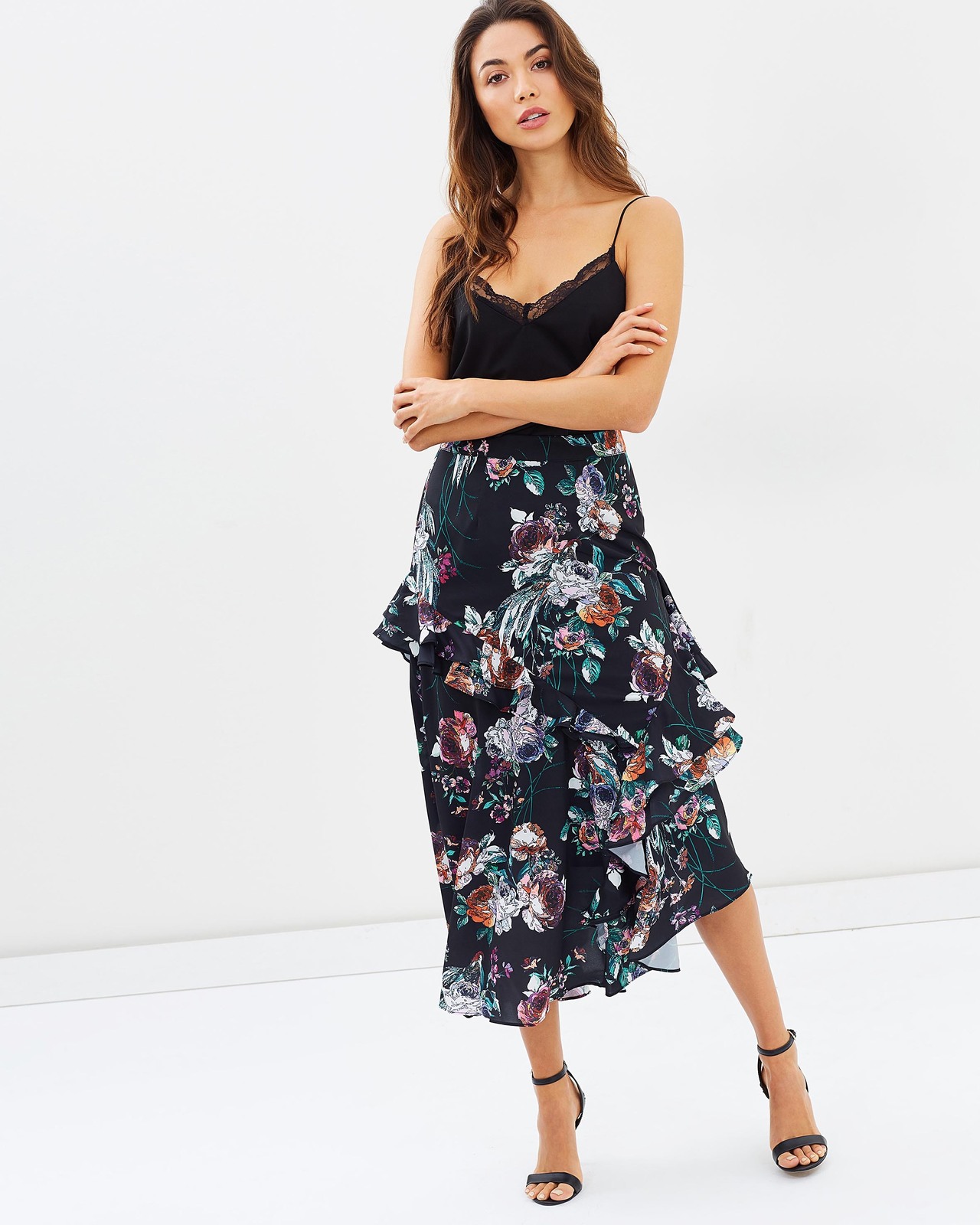 Botanical Asymmetric Skirt