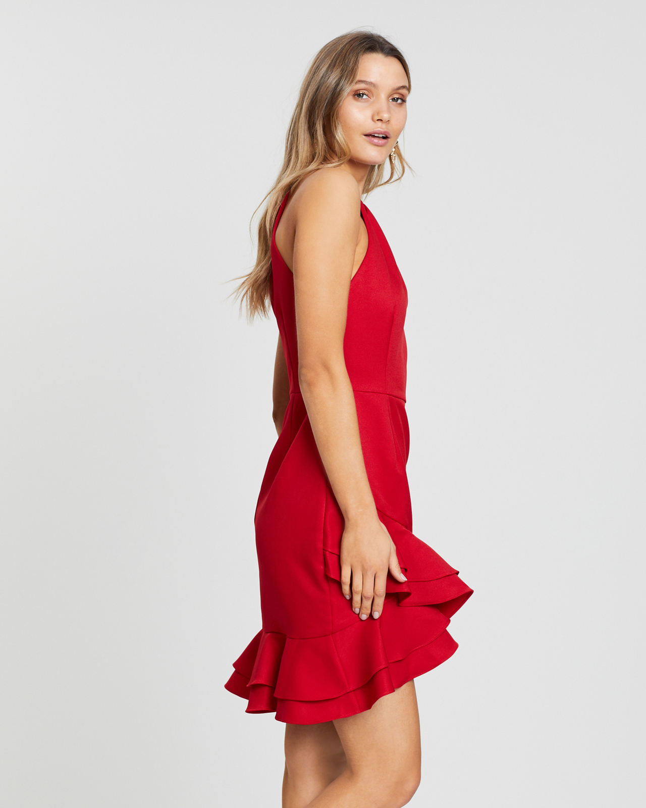 Senorita High Neck Frill Mini Dress