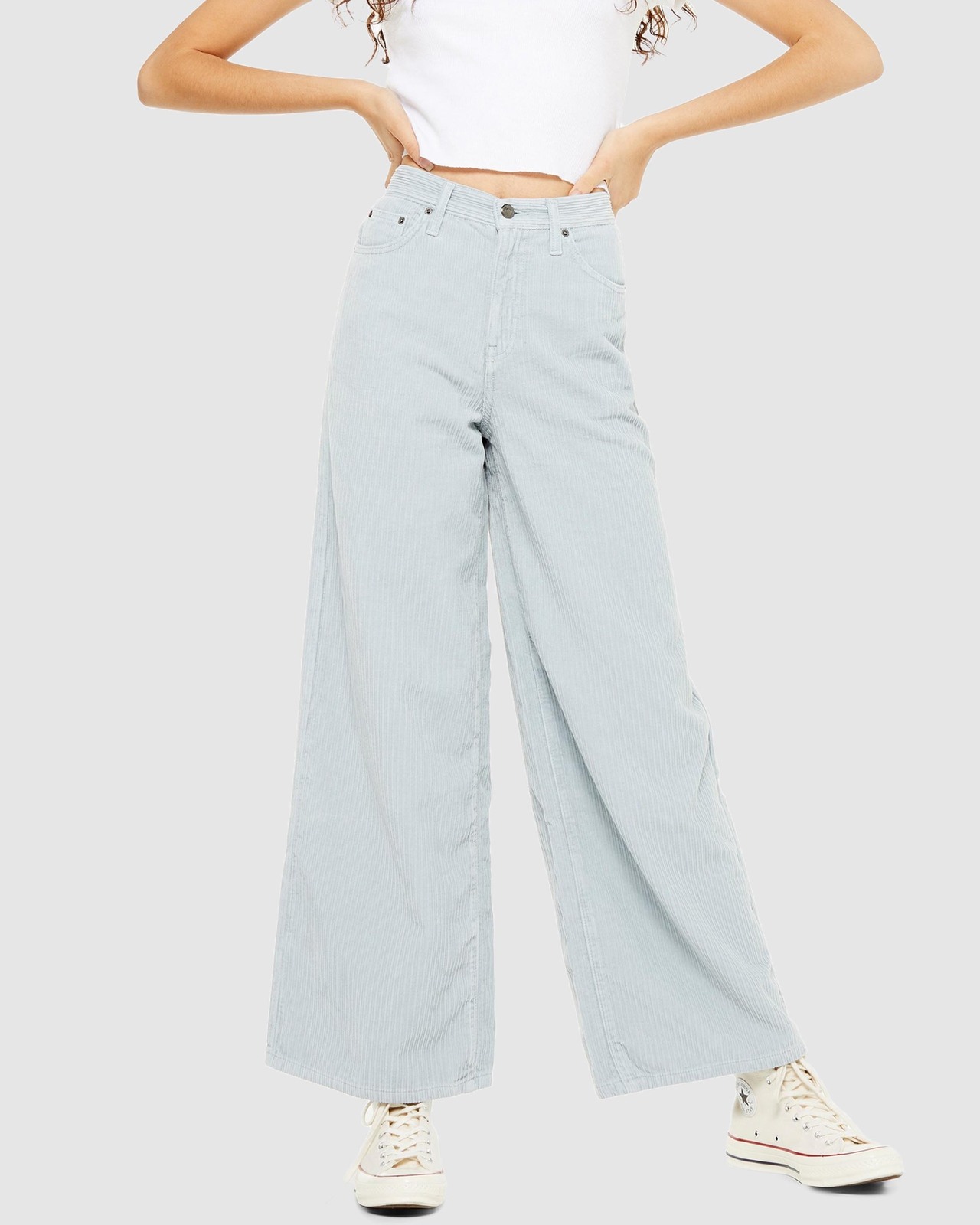 Cord Slim Wide Leg Jeans