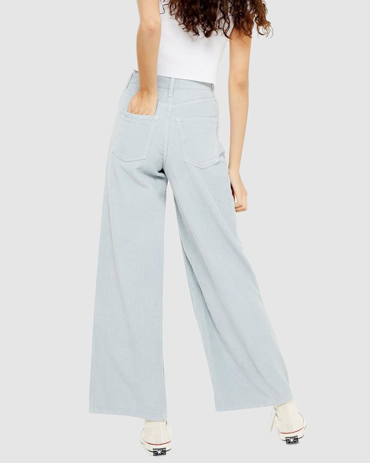 Cord Slim Wide Leg Jeans