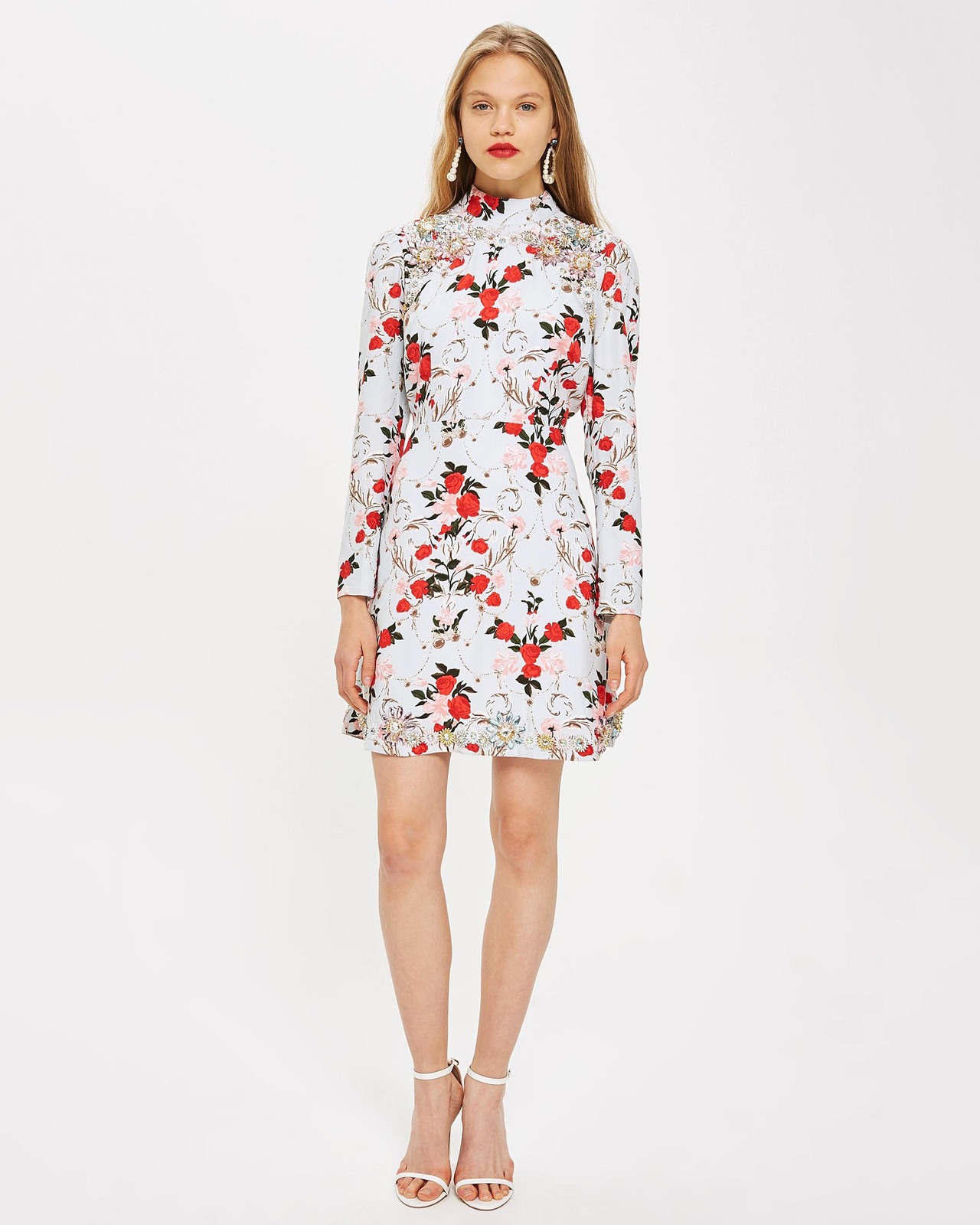 topshop floral skater dress TOPSHOP Rose Skater Dress