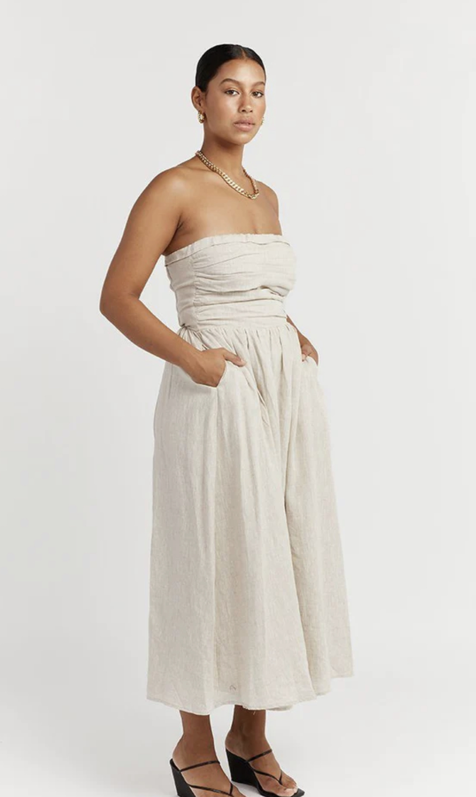 chinese dress ladies Rent Lexi Pia Midi Dress In Pale Peach main image 0